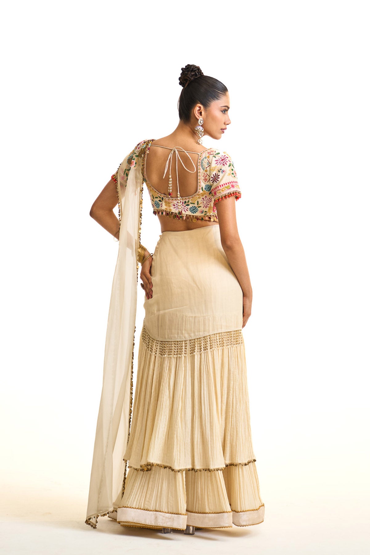 Noor-e-kashmir Crinkle drape saree