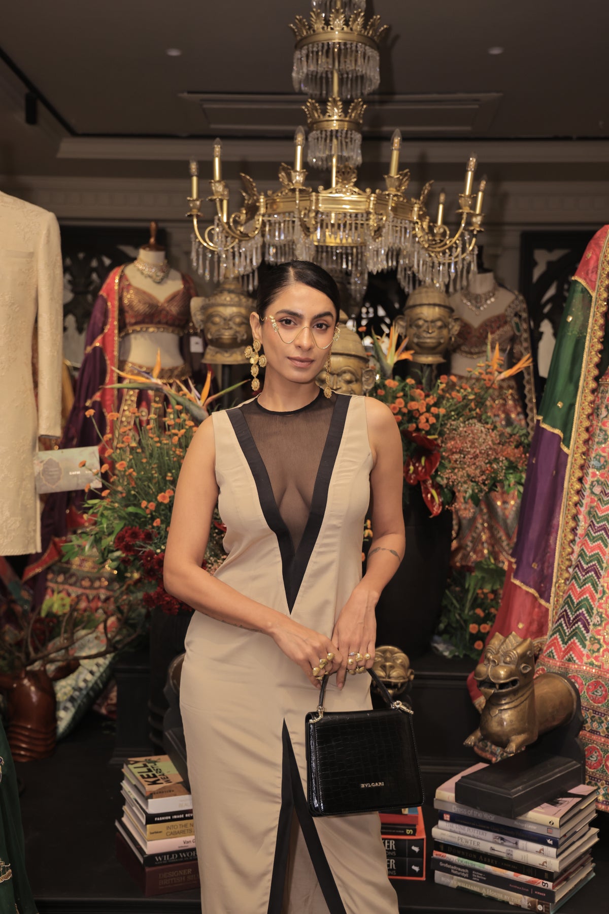 Himadri In V Neck dress