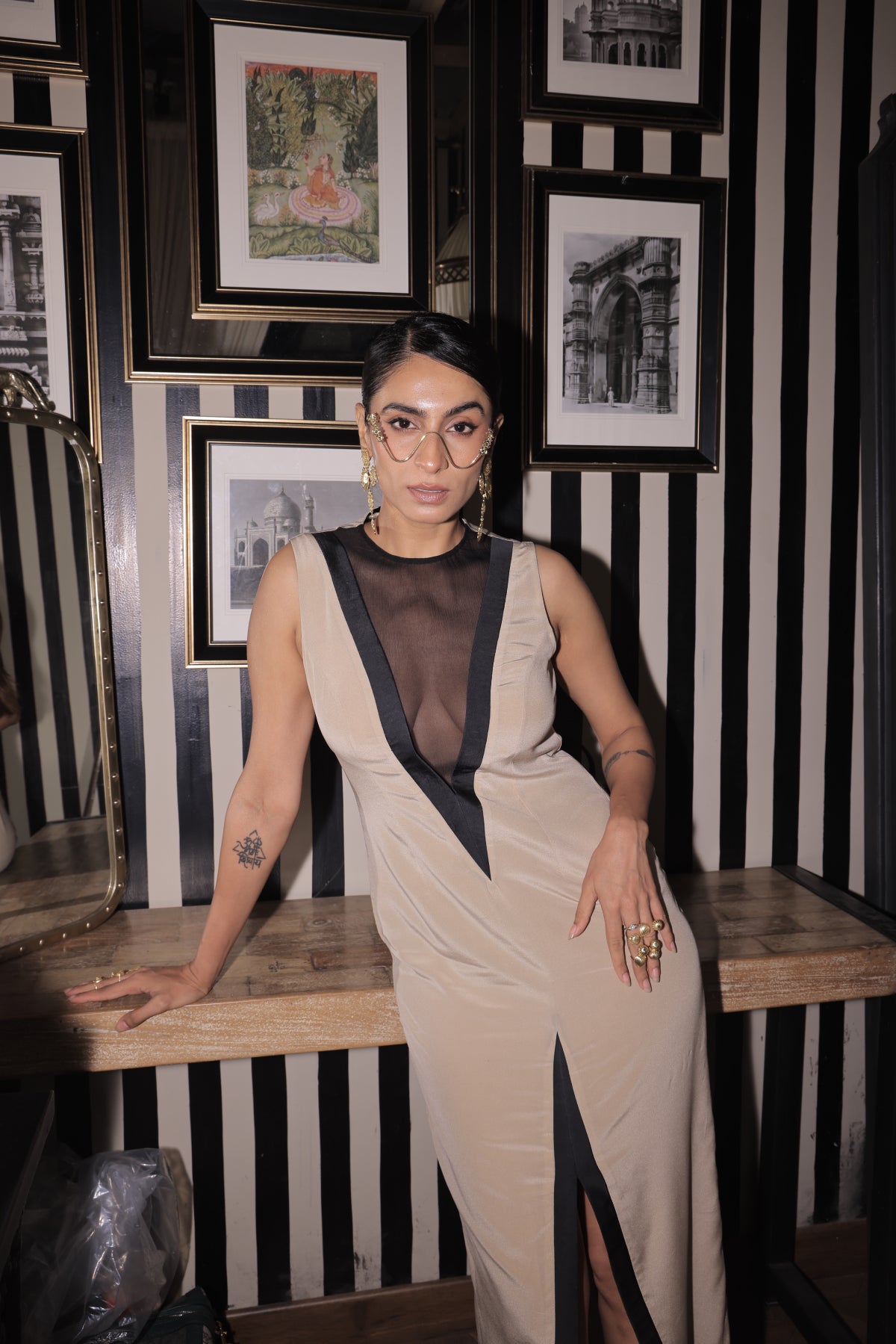 Himadri In V Neck dress