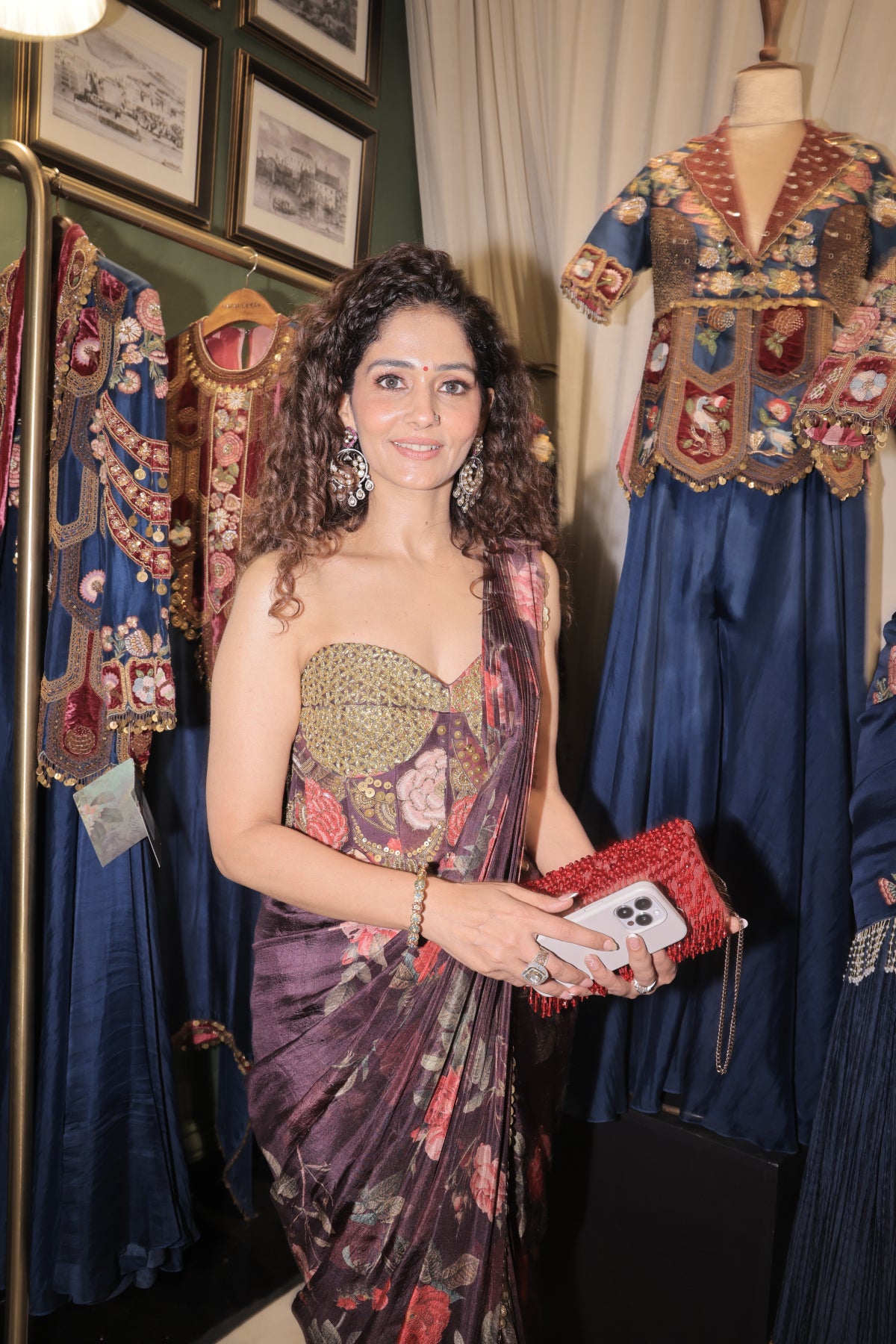 Megha In Saree corset set