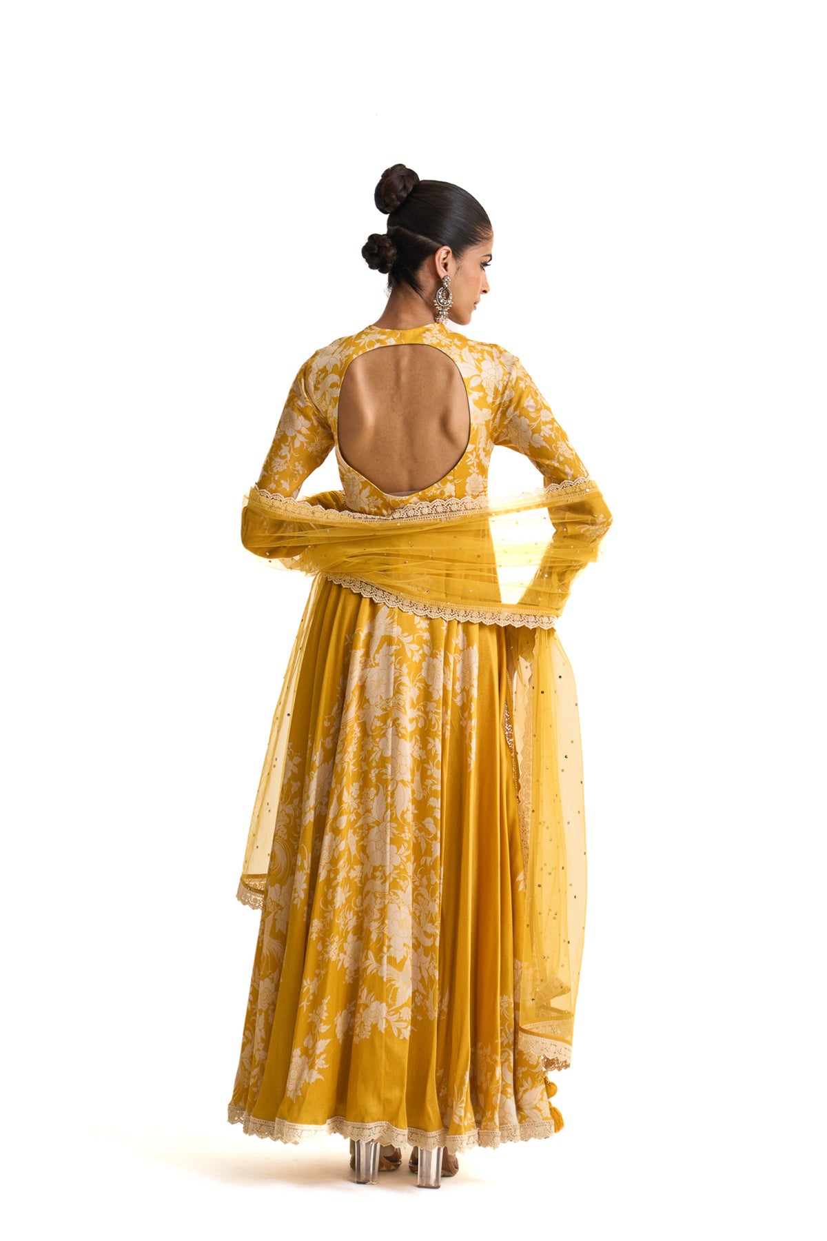 Parsi yellow anarkali set