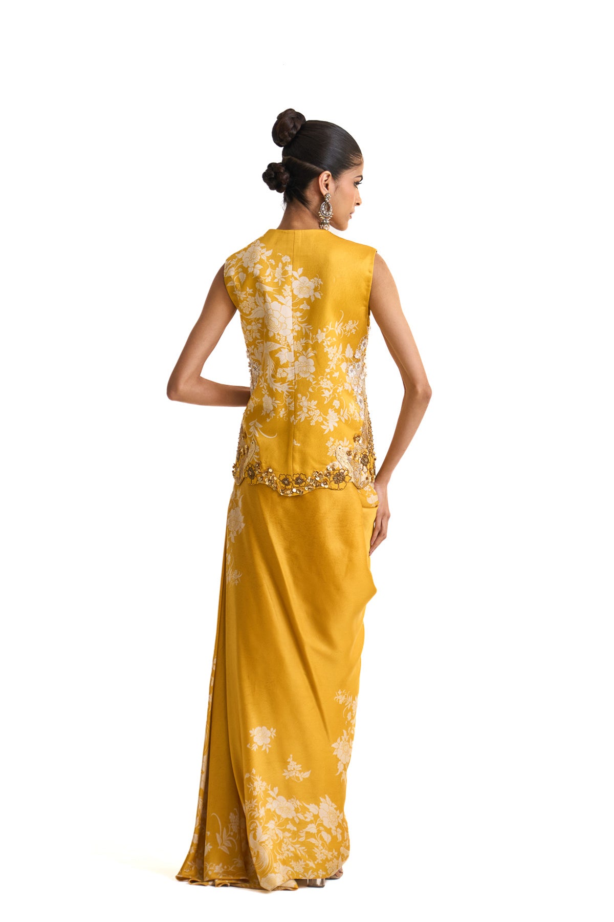 Parsi yellow waist coat set