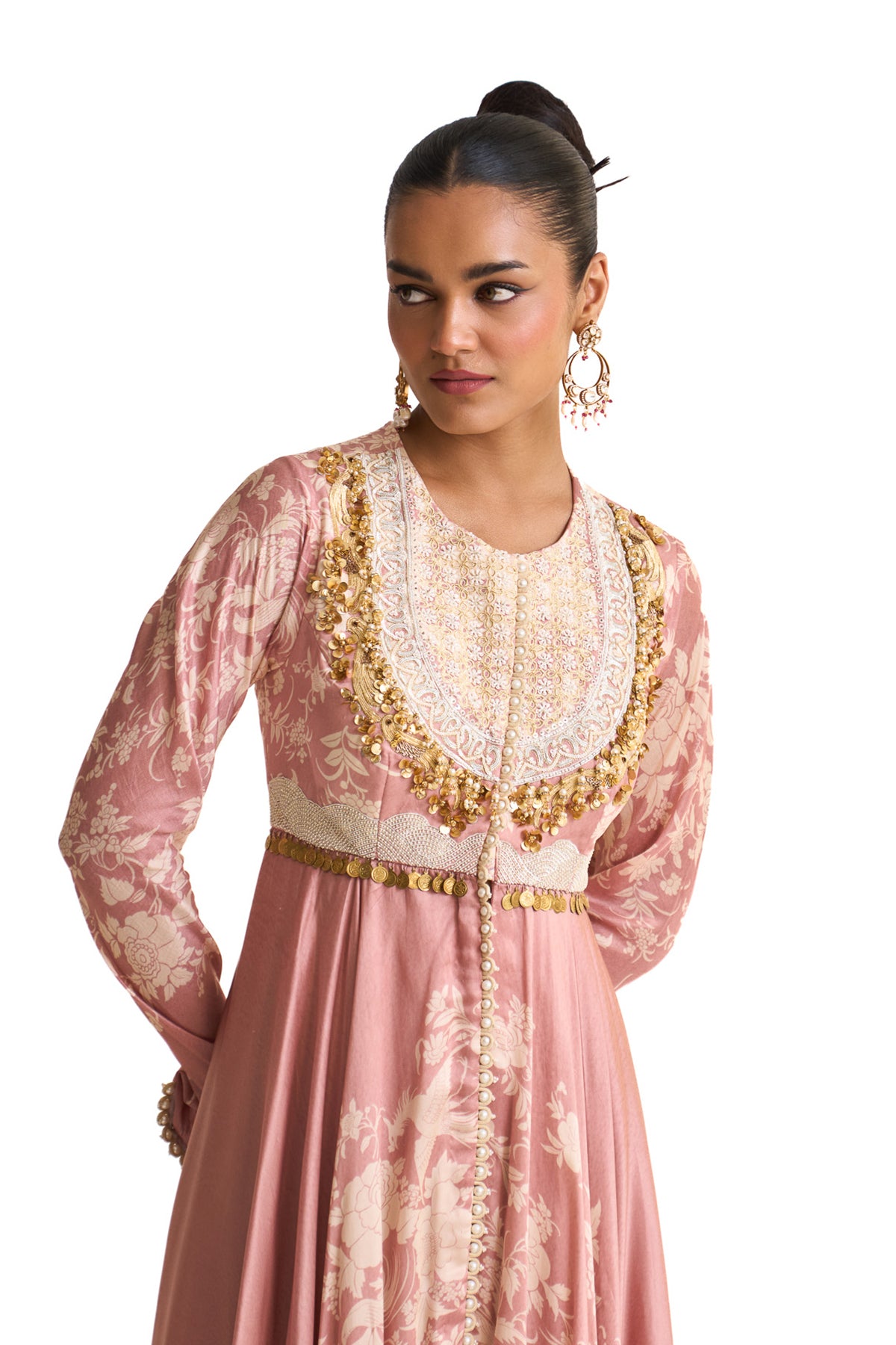 Parsi pink anarkali set