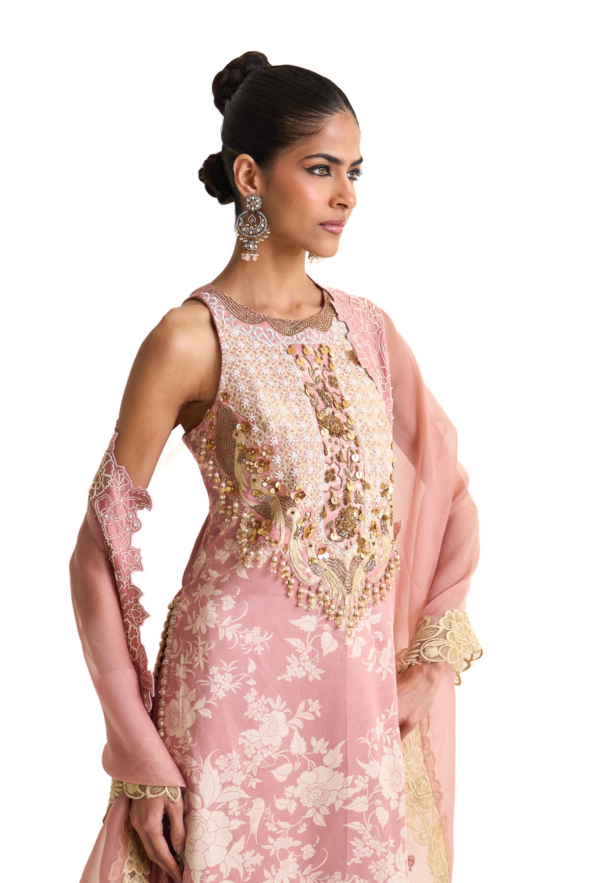 Parsi pink long suit set