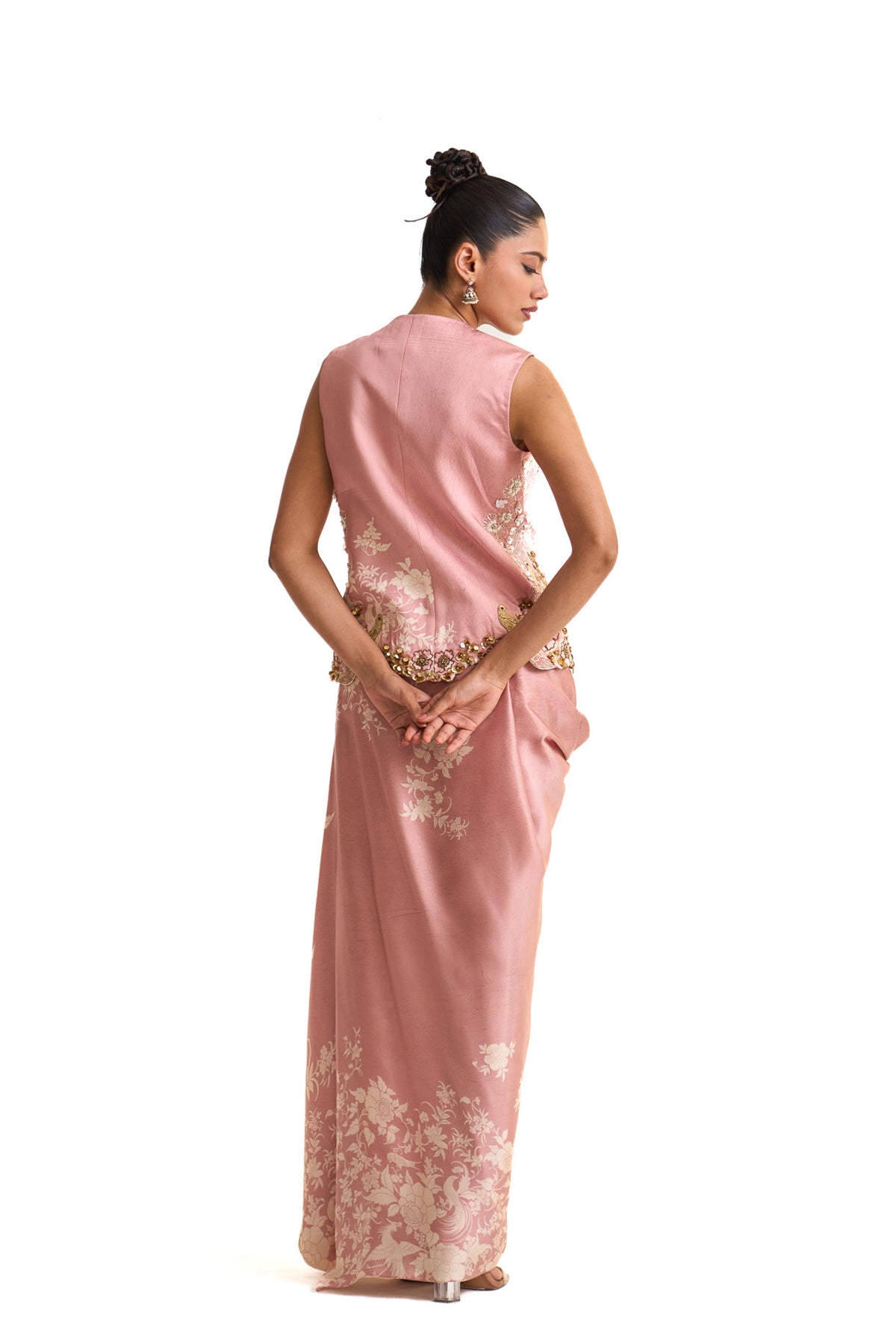 Parsi pink waist coat set