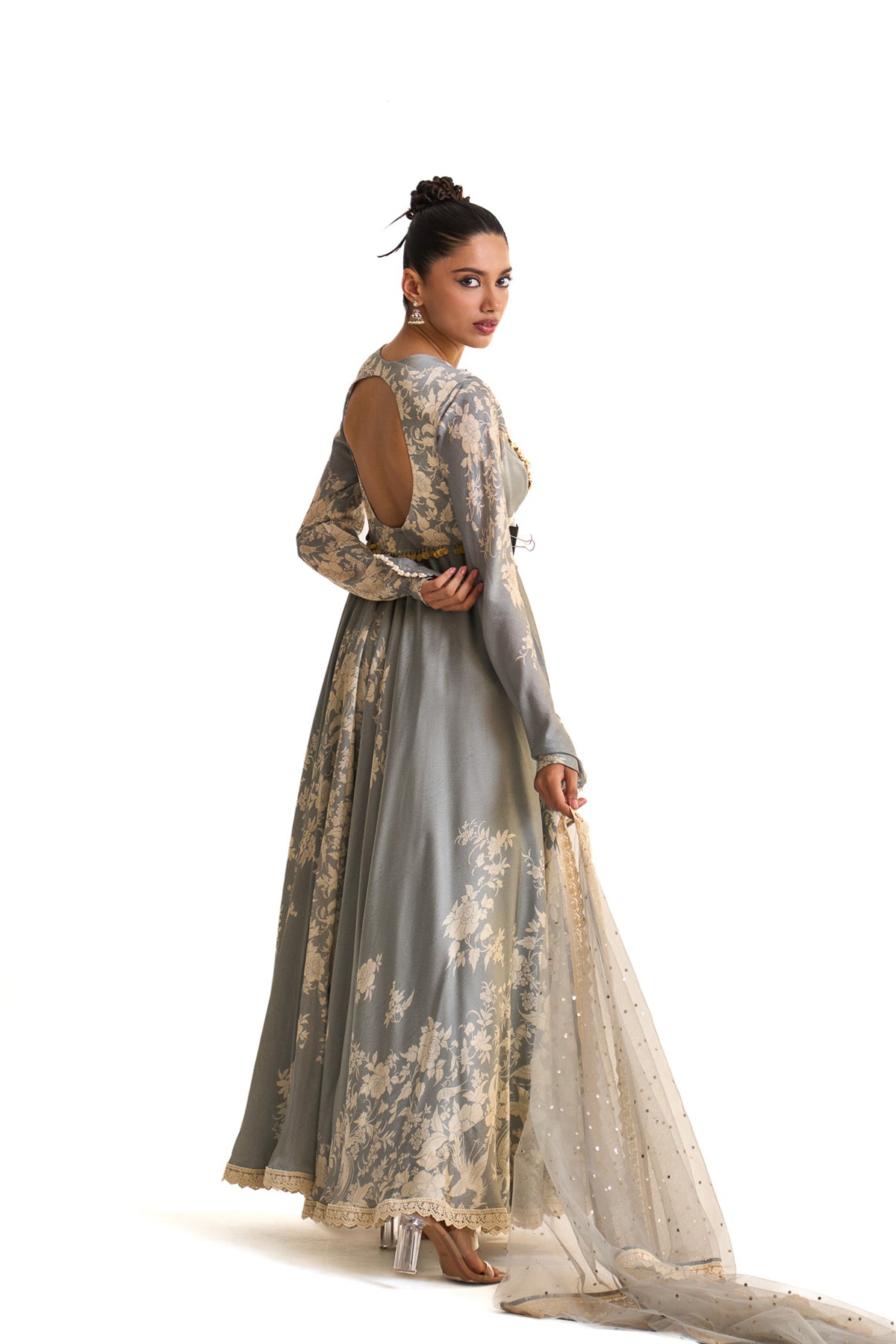 Parsi teal anarkali set