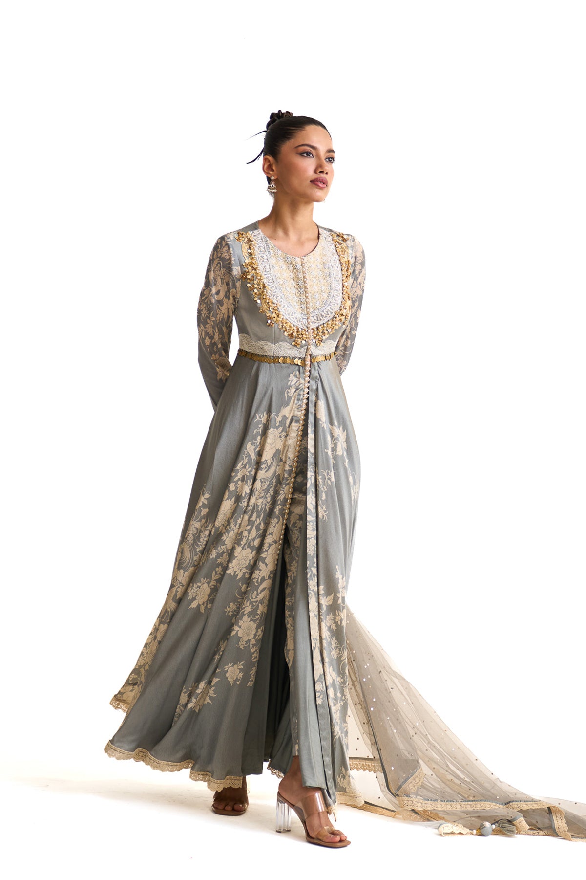 Parsi teal anarkali set