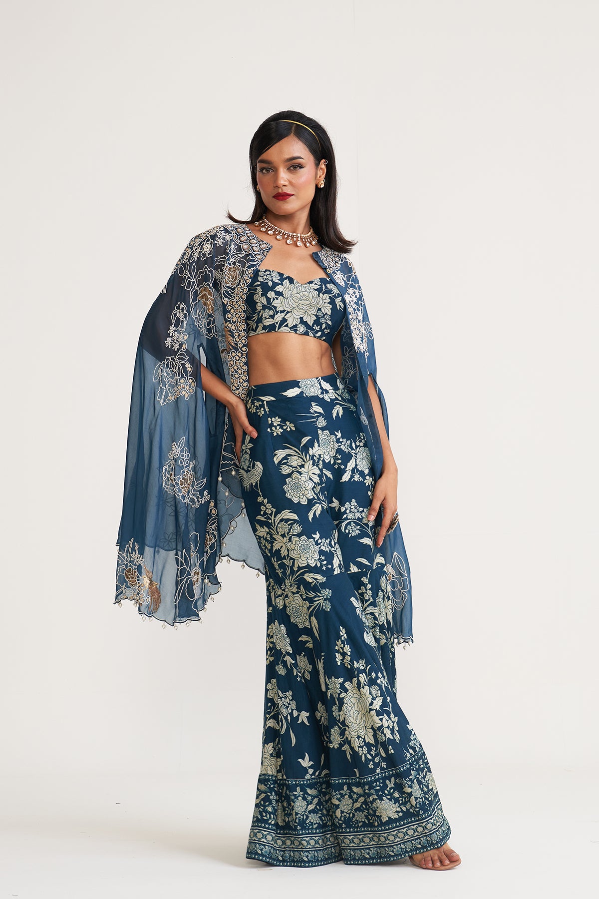 Parsi jaal cape and garara set