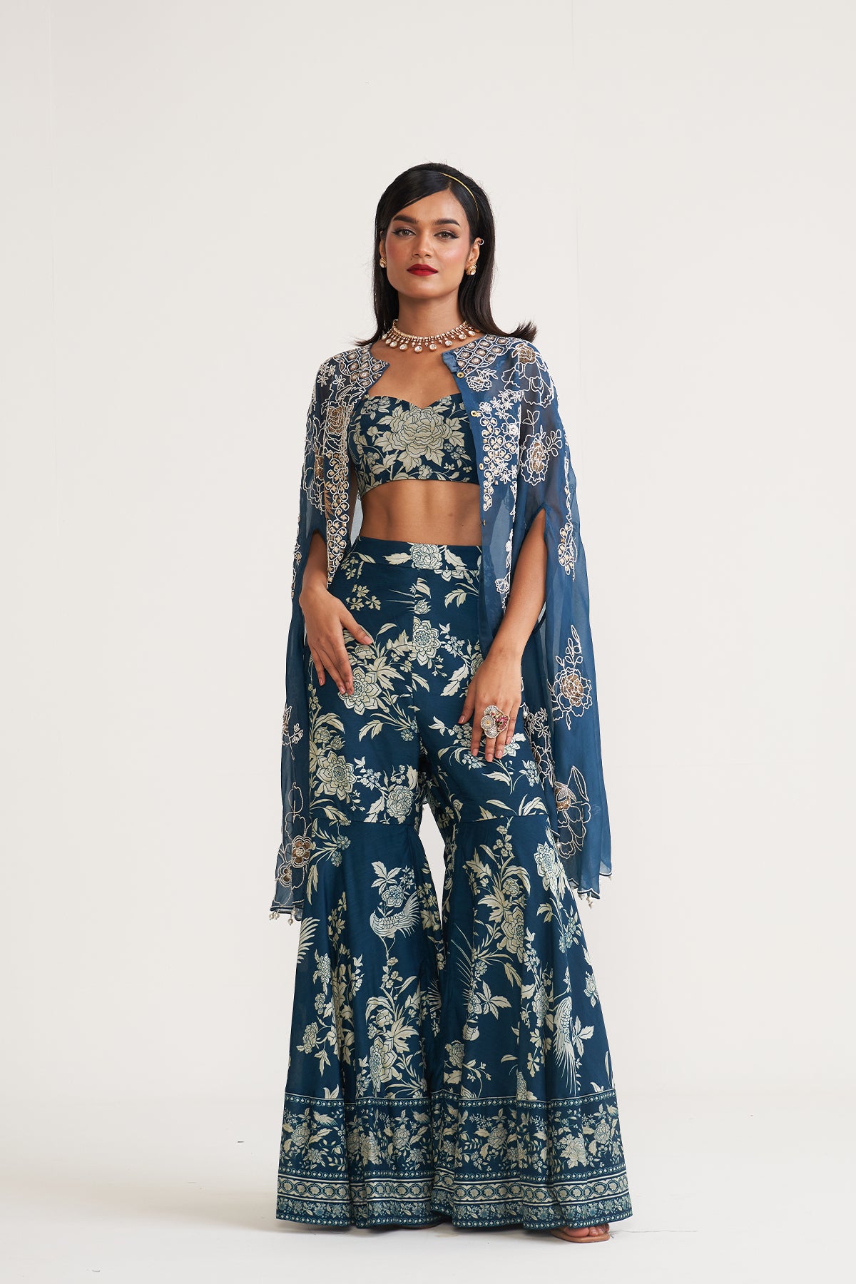 Parsi jaal cape and garara set