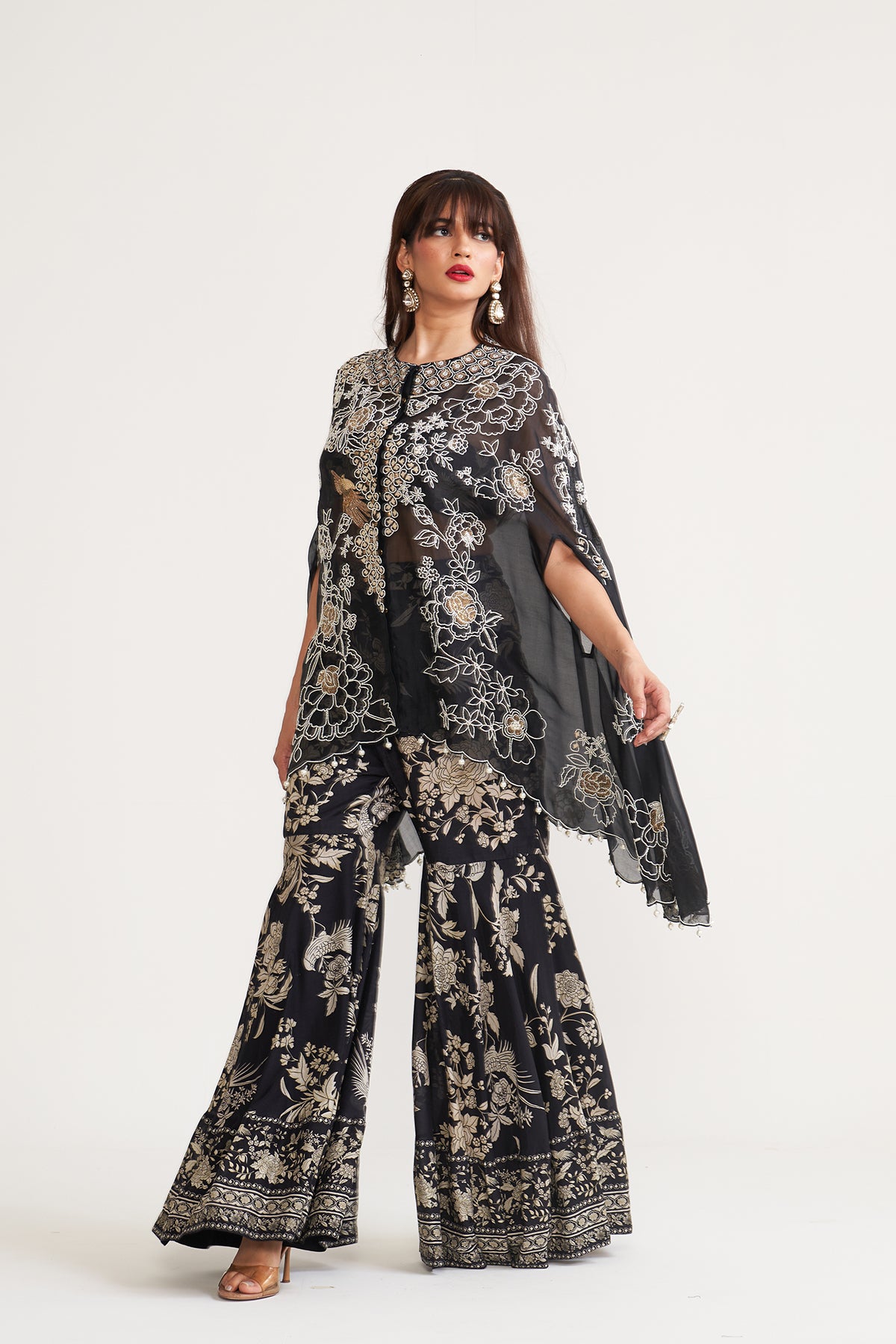 Parsi jaal cape and garara set