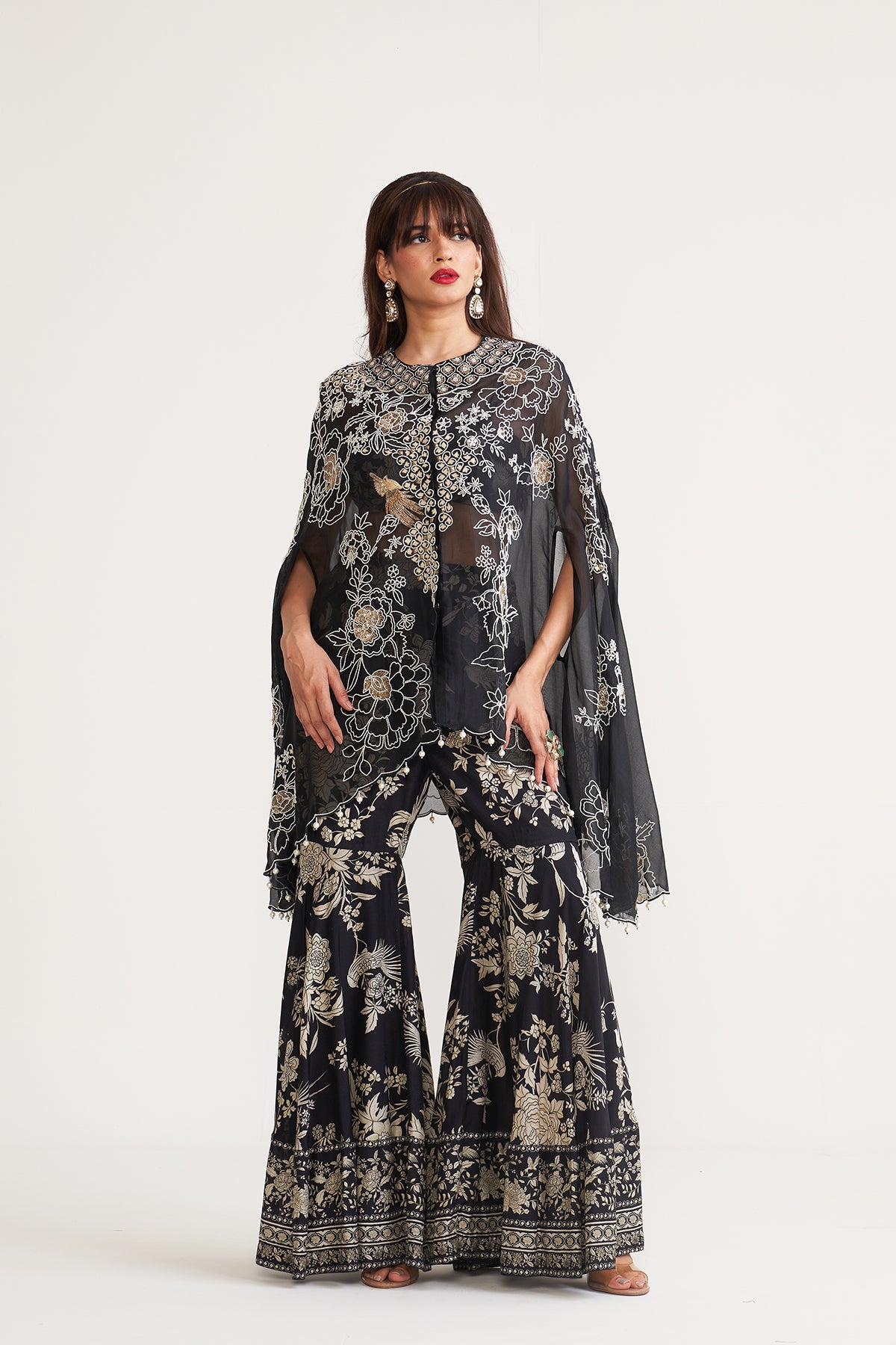 Parsi jaal cape and garara set