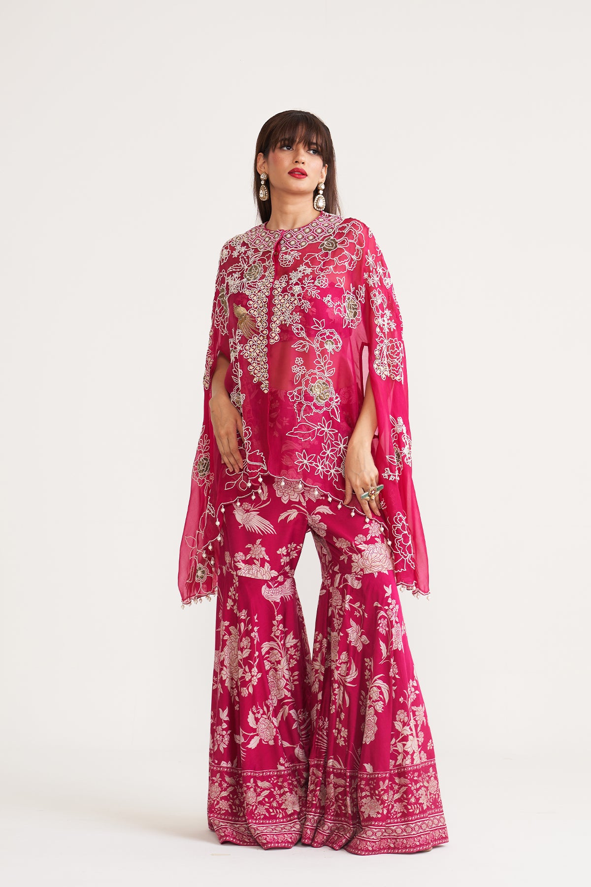 Parsi jaal cape and garara set