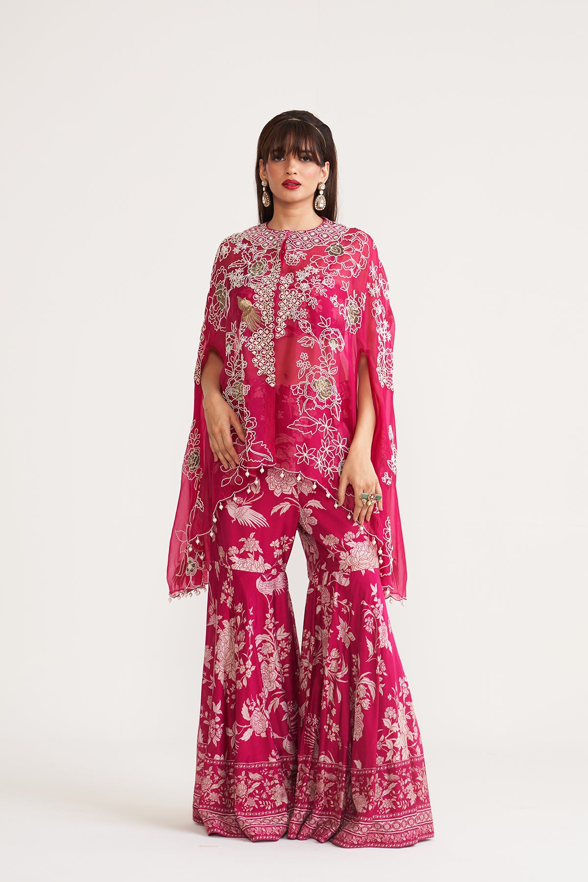 Parsi jaal cape and garara set