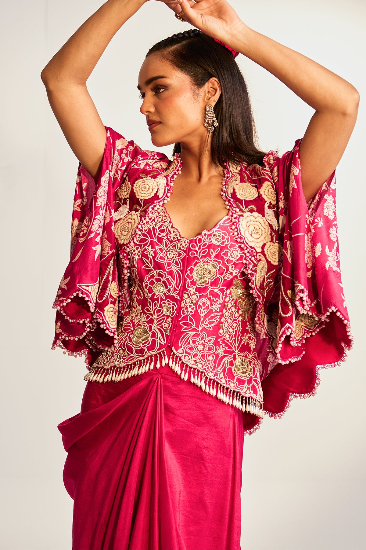 Cape and drape skirt set