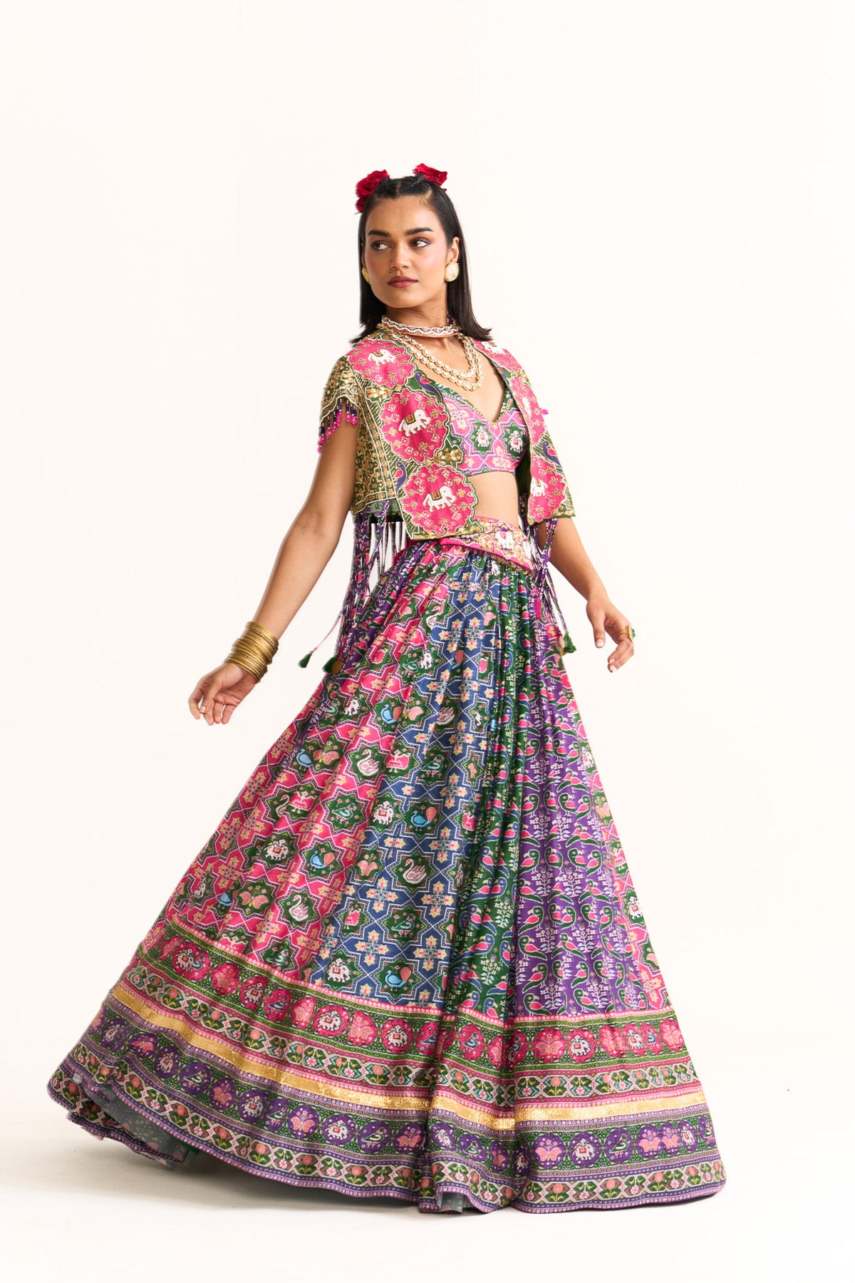 Short jaket with lehenga set
