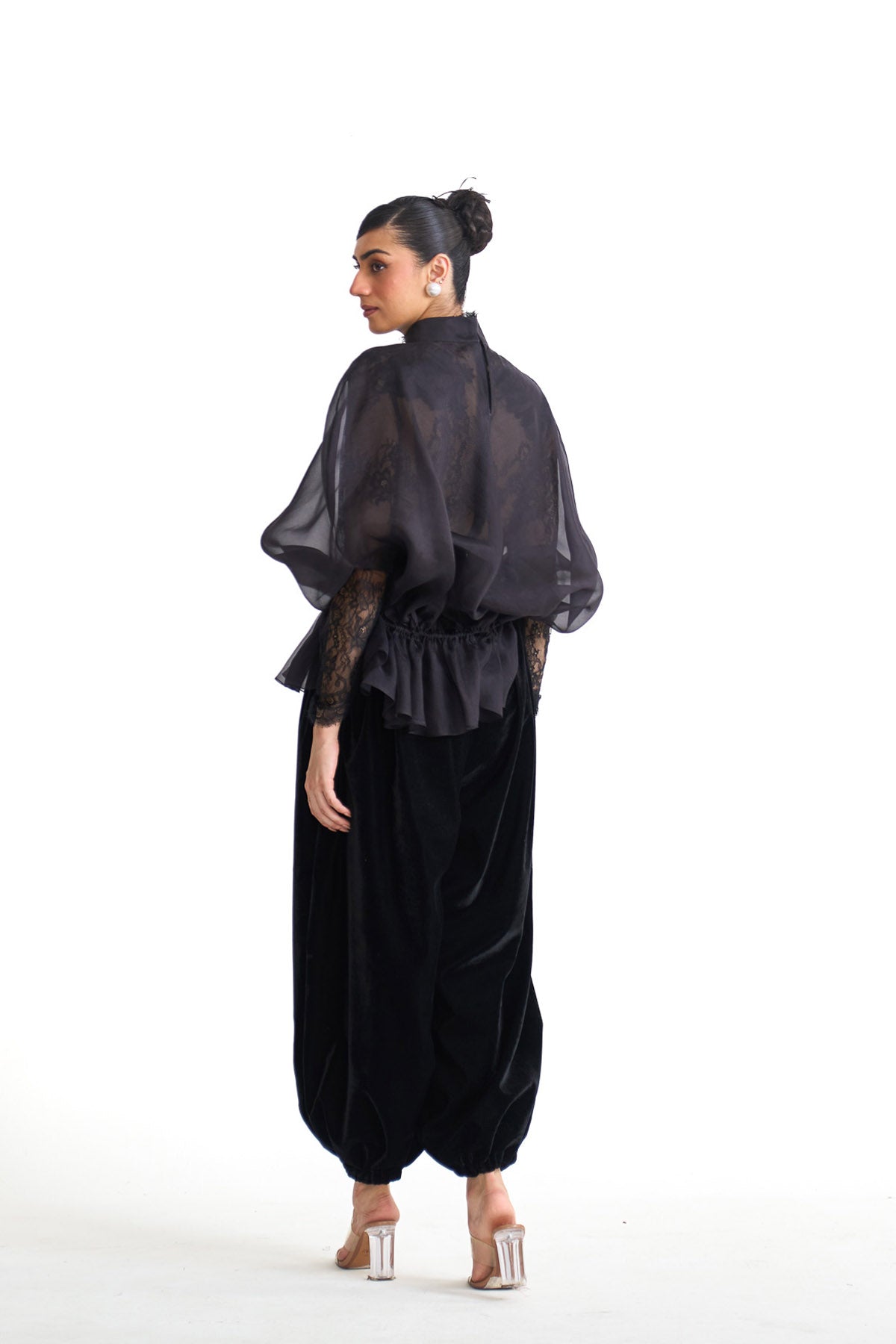 Pearl lily organza top