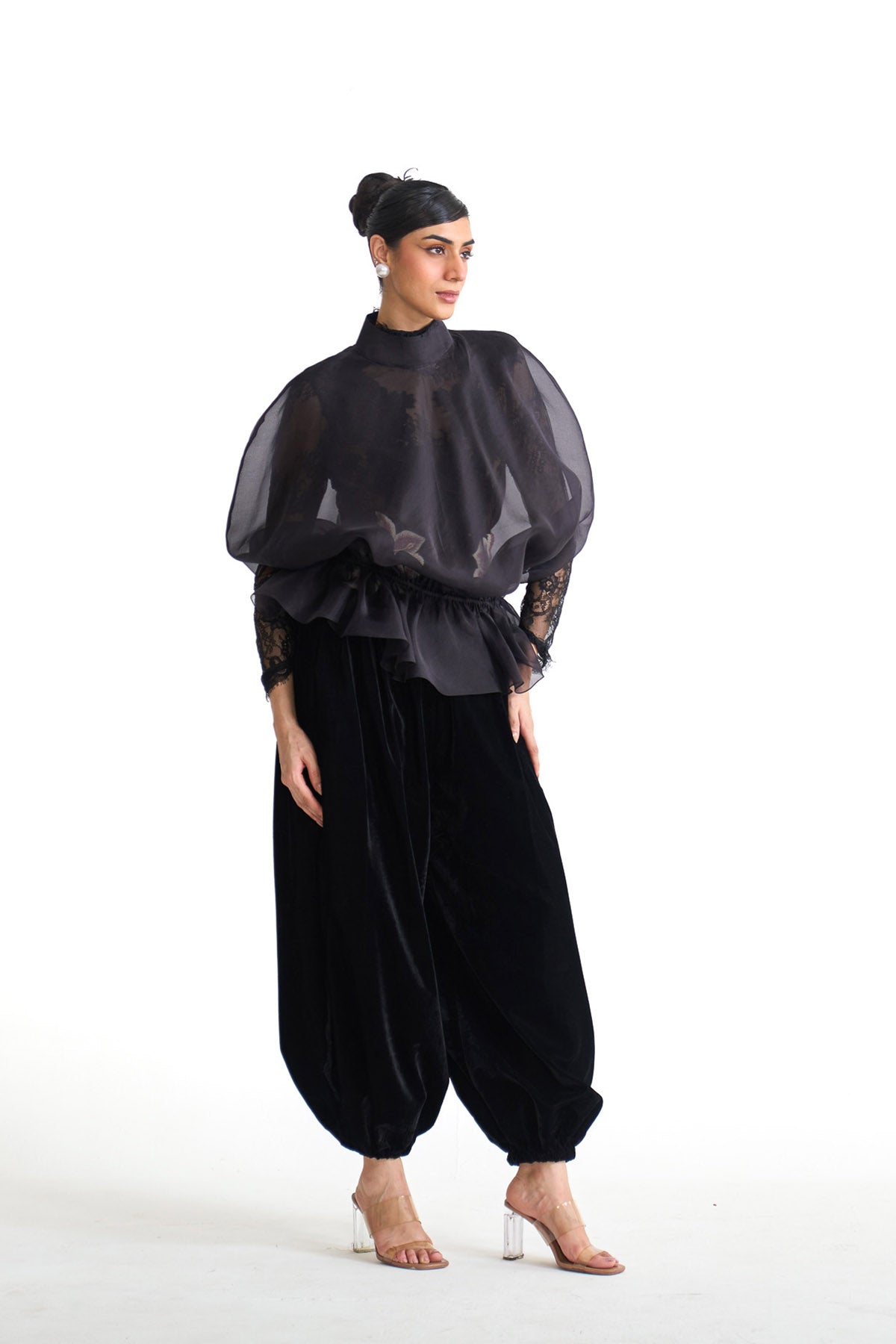 Pearl lily organza top