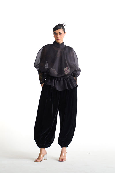 Pearl lily organza top