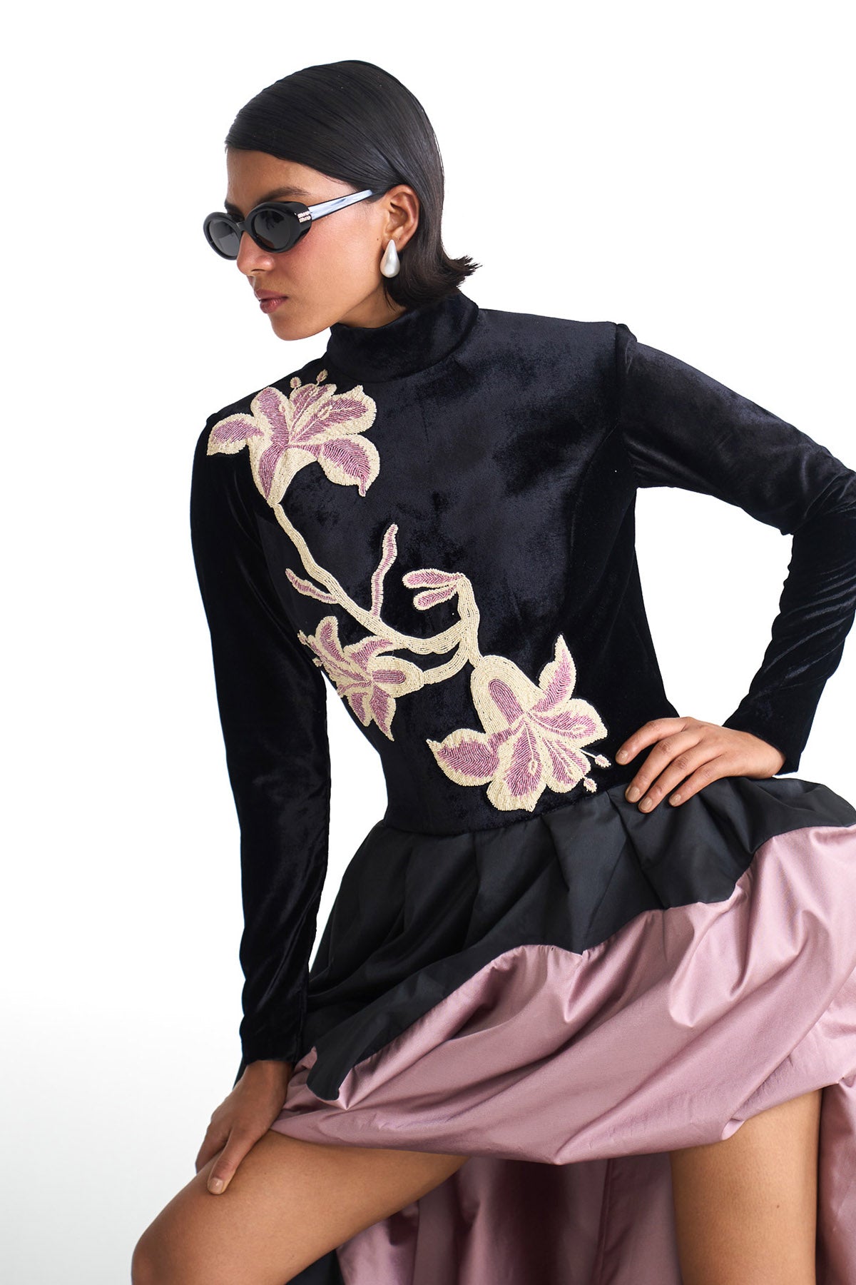 Pearl lily voluminous tail gown