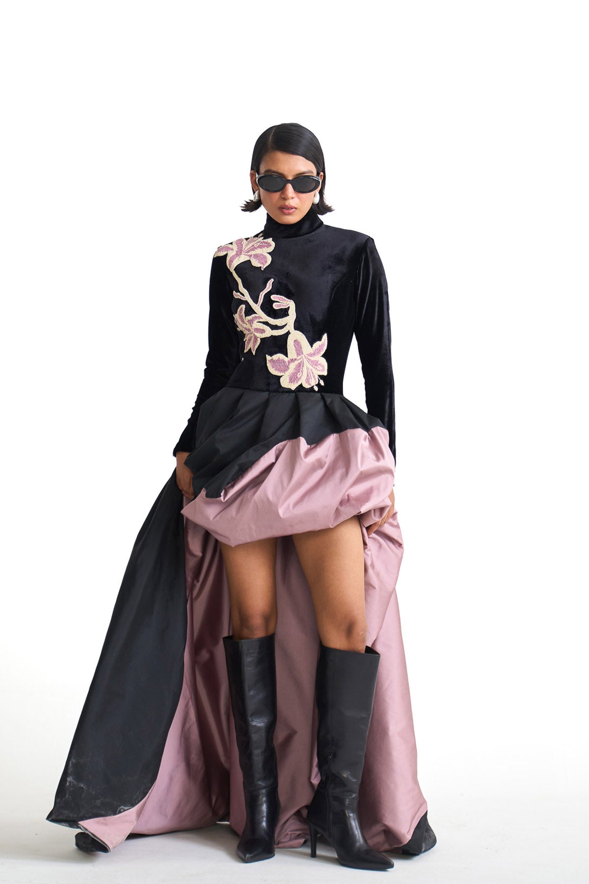 Pearl lily voluminous tail gown