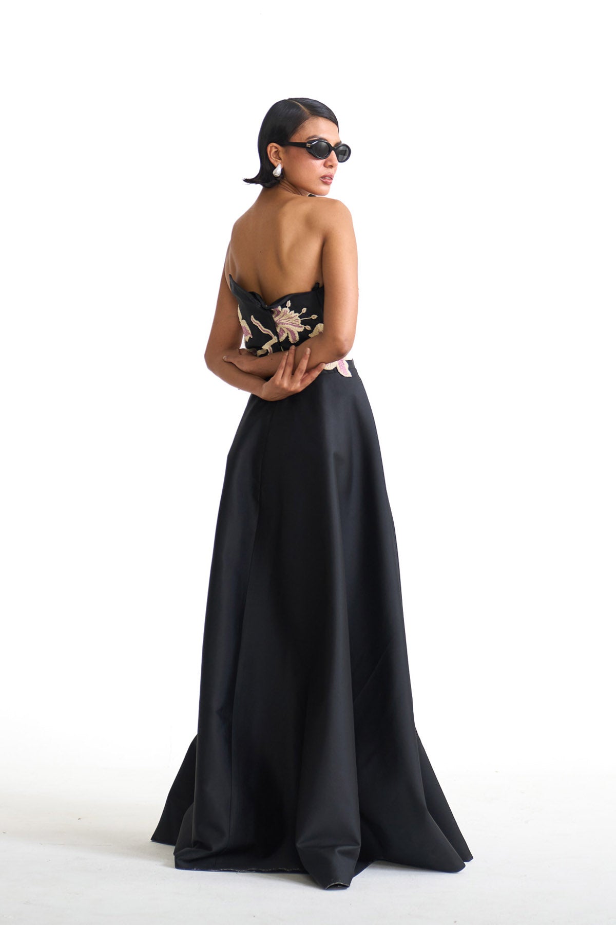 Pearl lily tube evening gown
