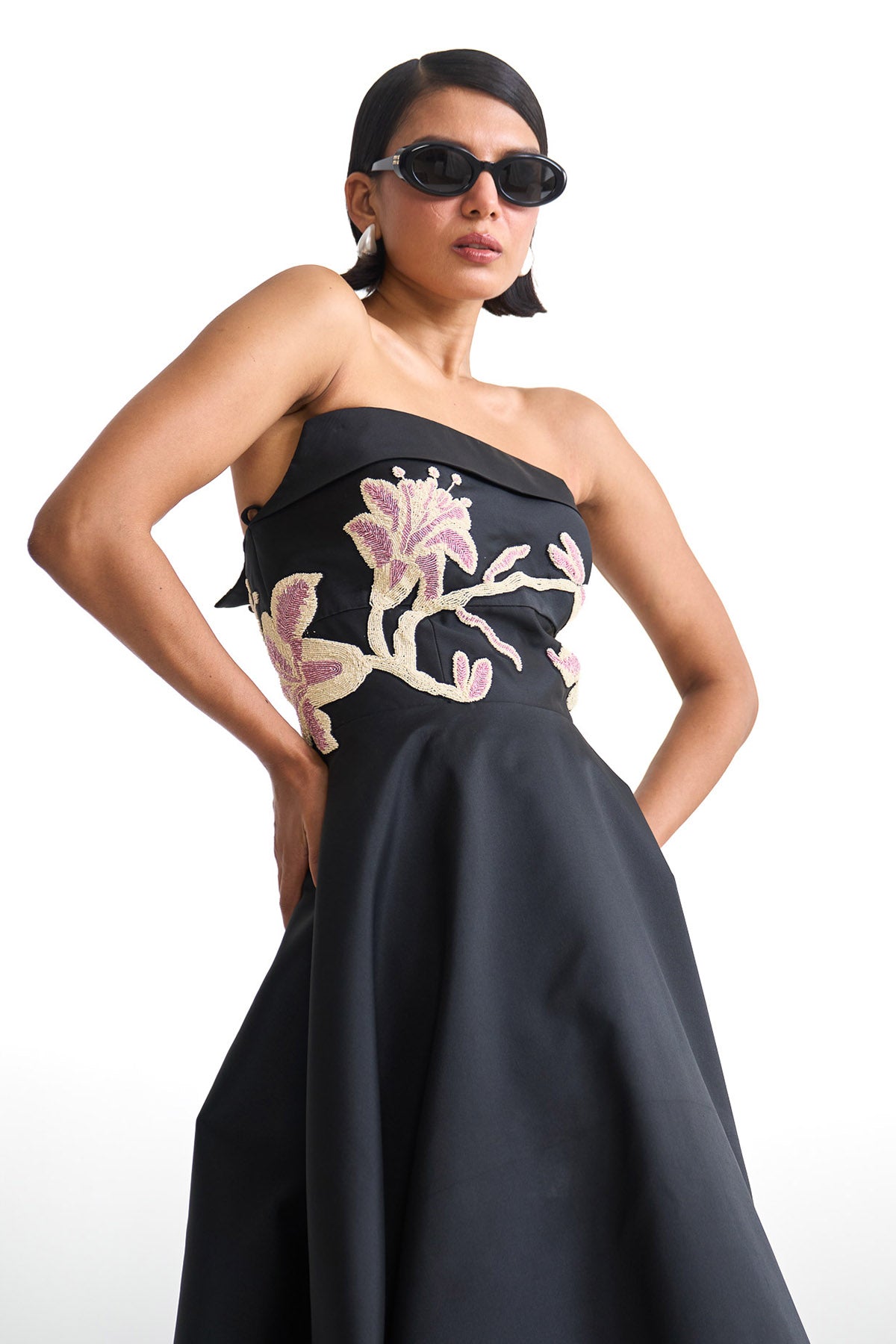 Pearl lily tube evening gown