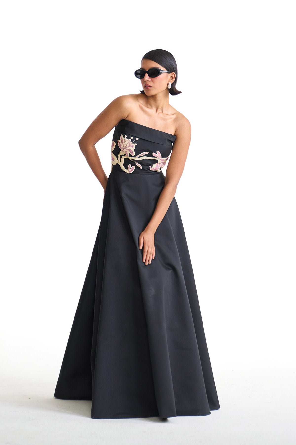 Pearl lily tube evening gown
