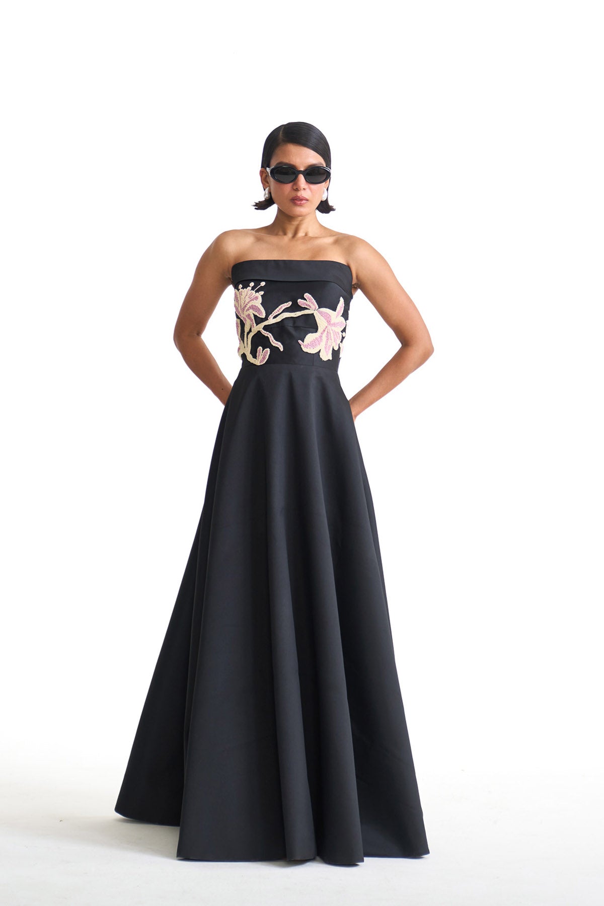 Pearl lily tube evening gown