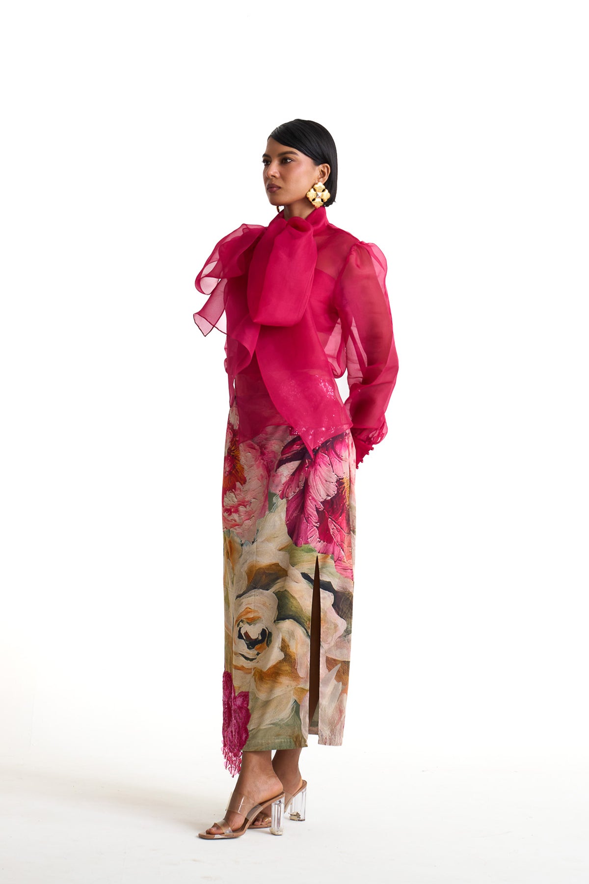Petal story pencil skirt set