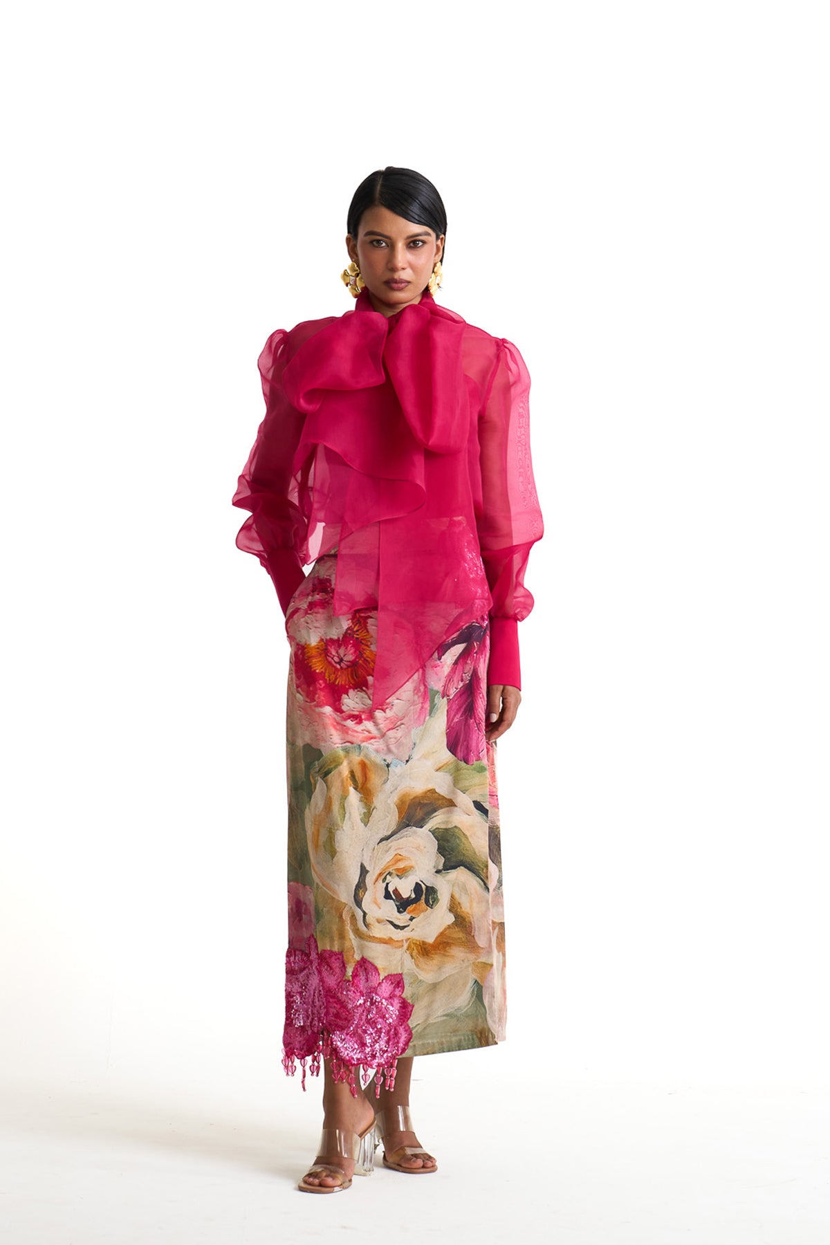 Petal story pencil skirt set