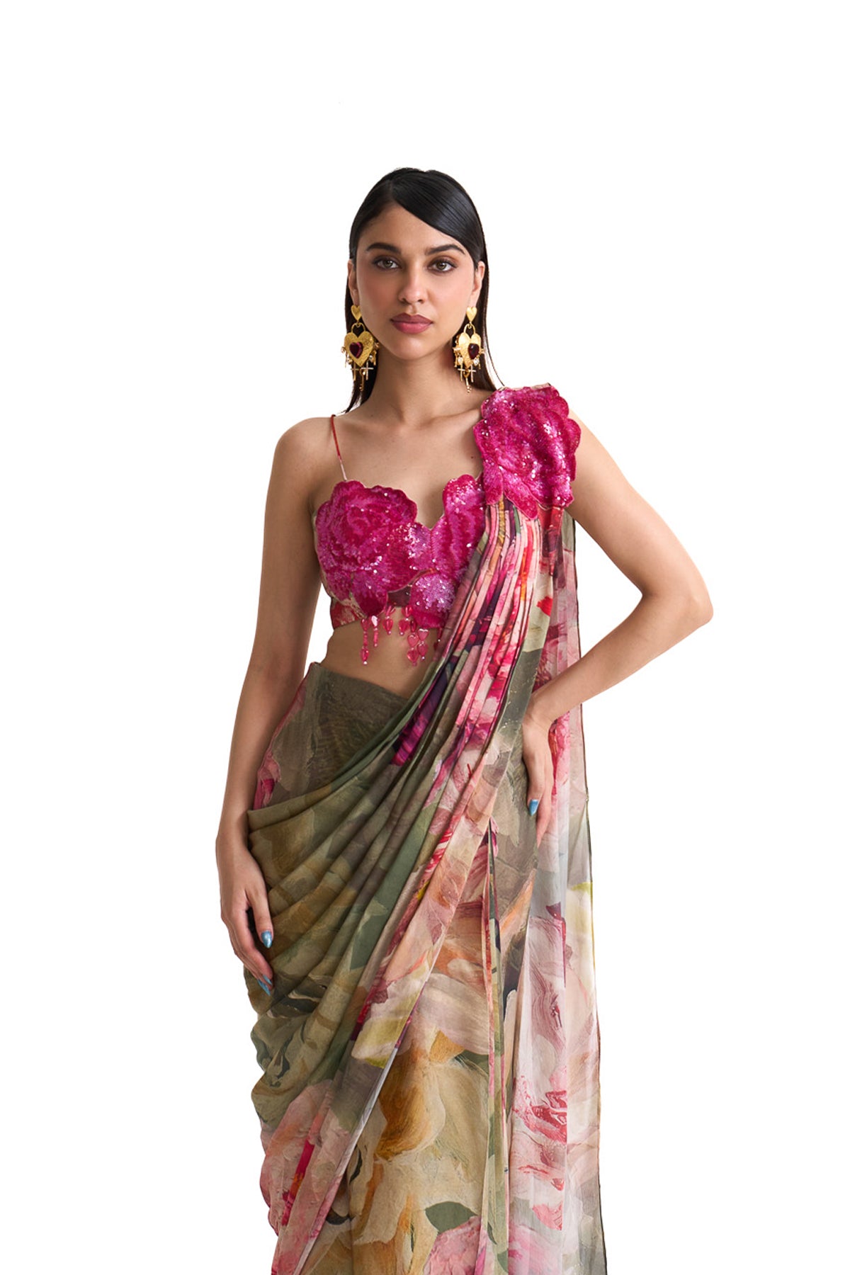Petal story drape saree