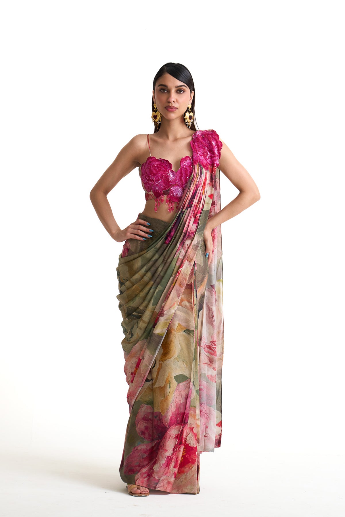 Petal story drape saree