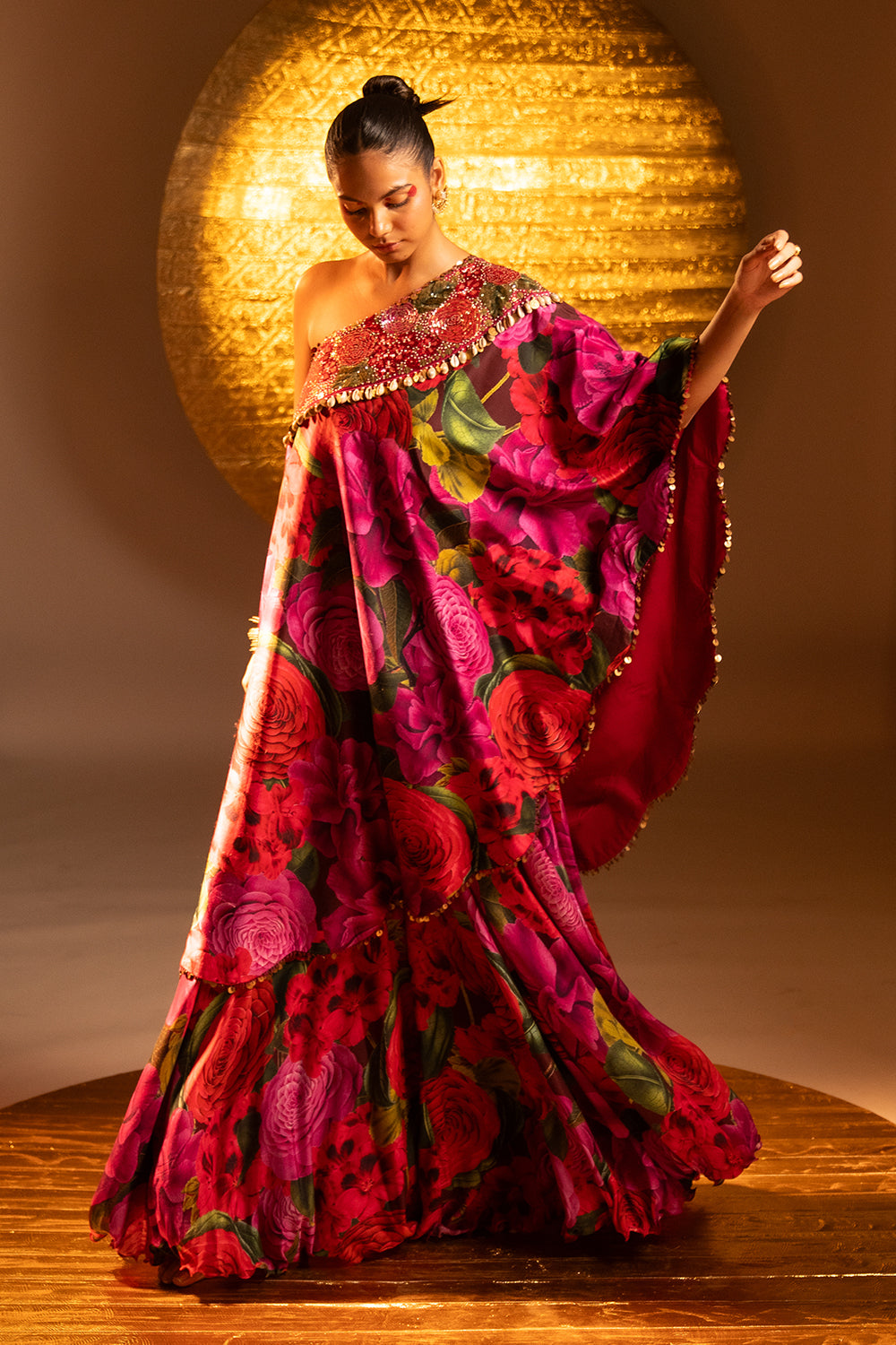 Scarlet Rose One Shoulder Top With Sharara