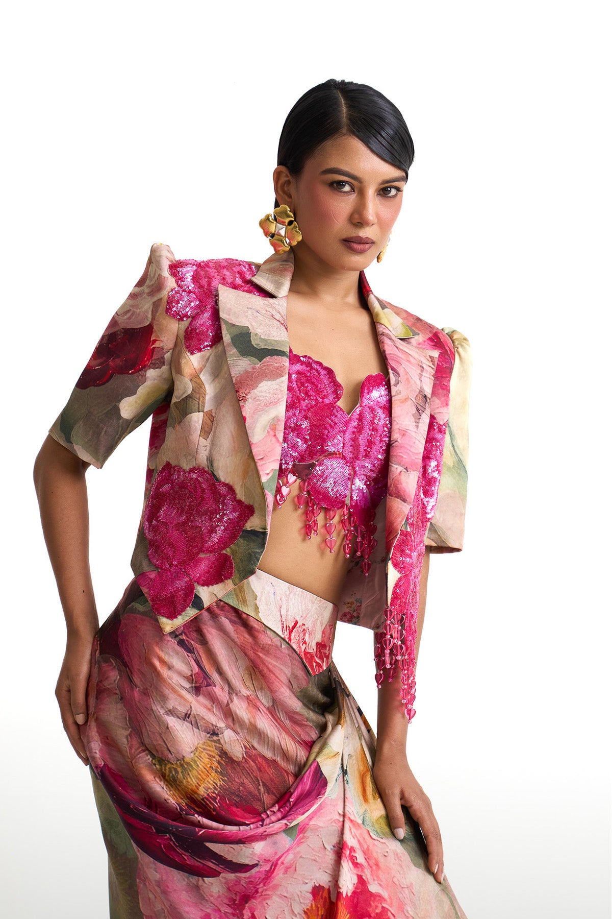 Petal story crop blazer set