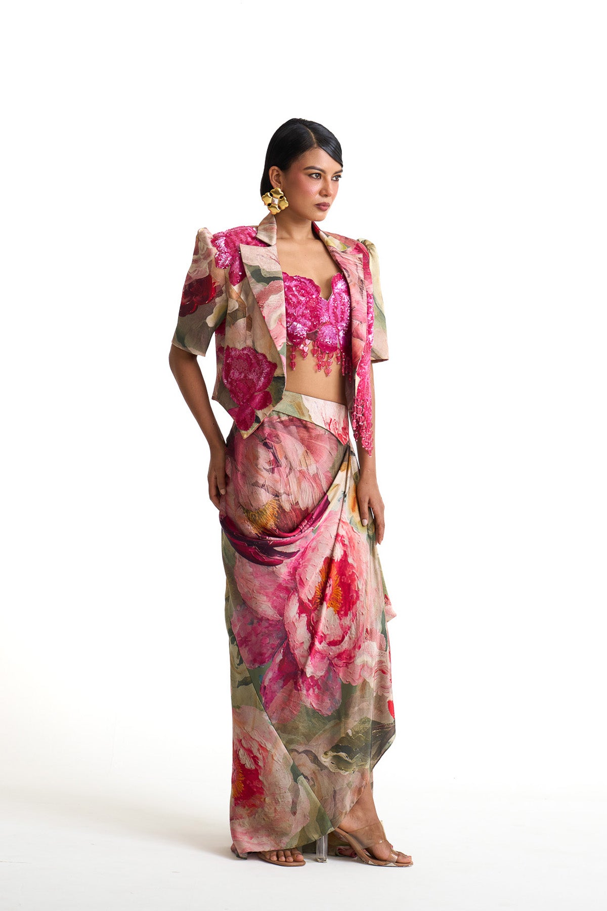 Petal story crop blazer set