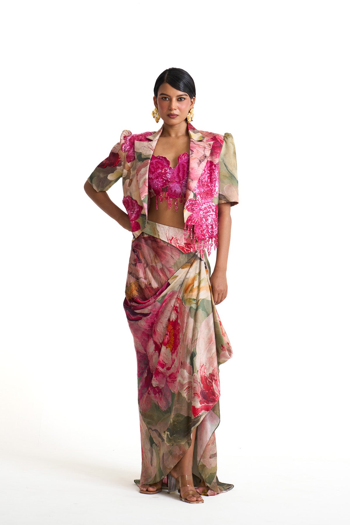 Petal story crop blazer set