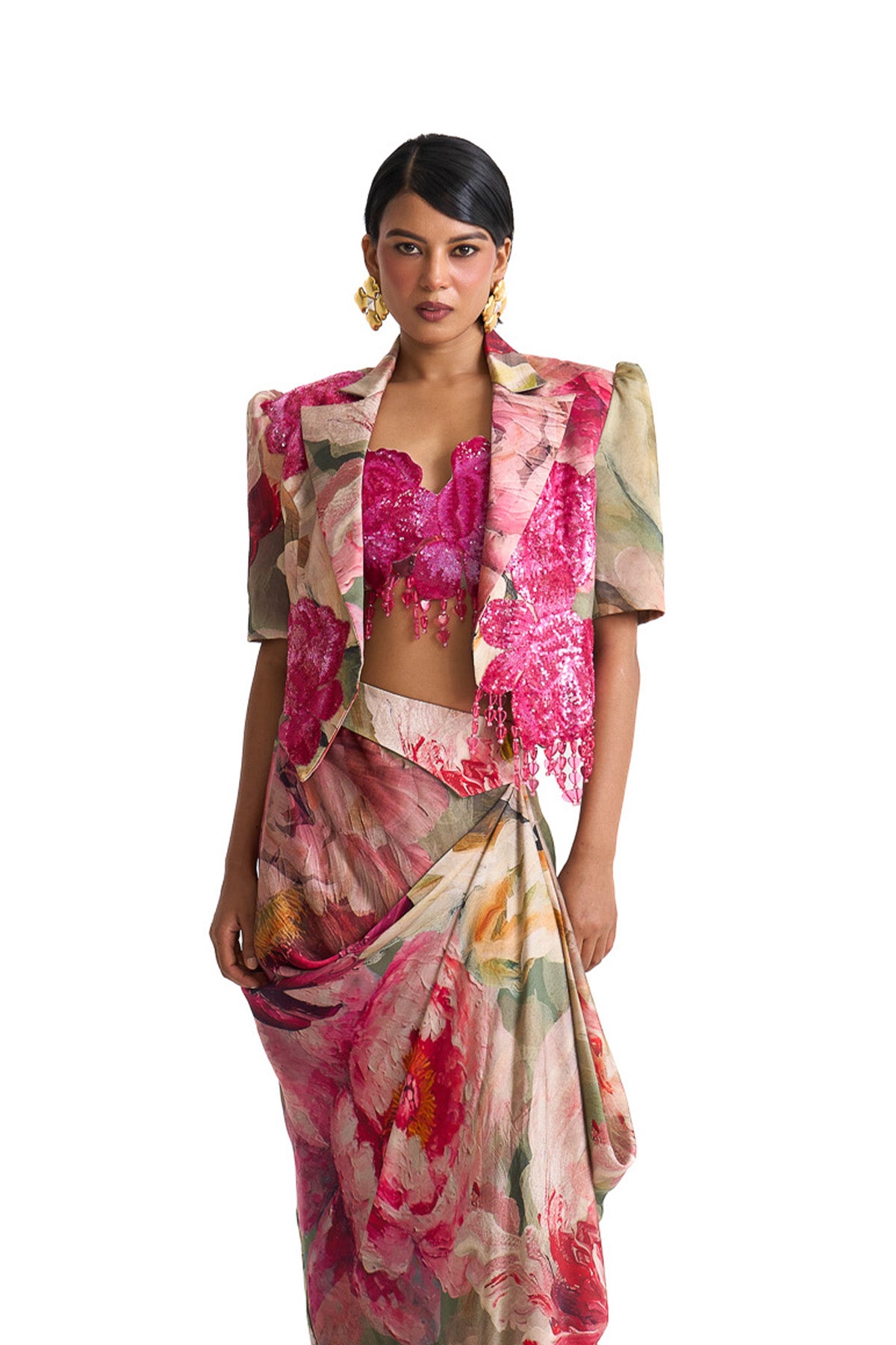 Petal story crop blazer set