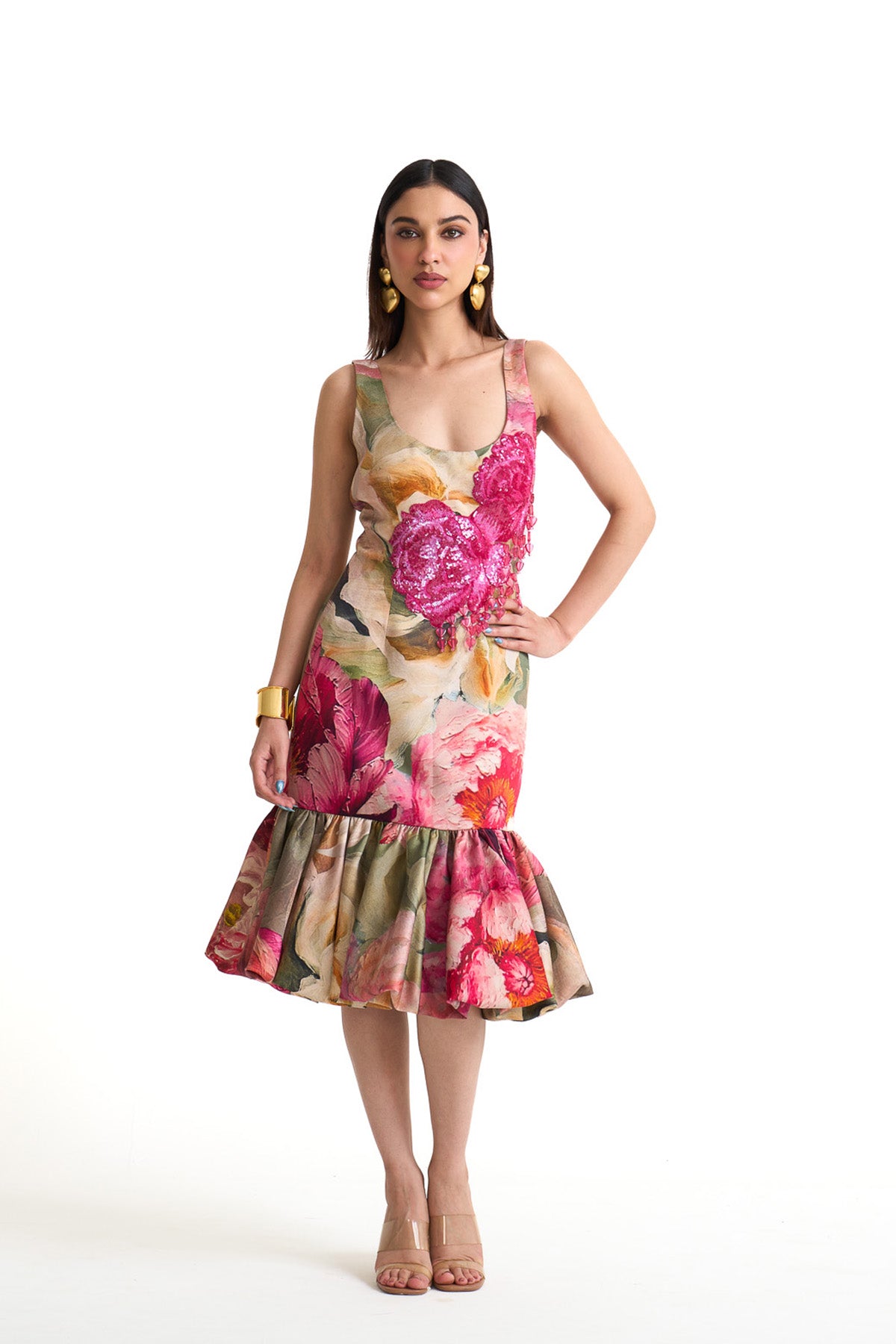 Petal story bodycon dress