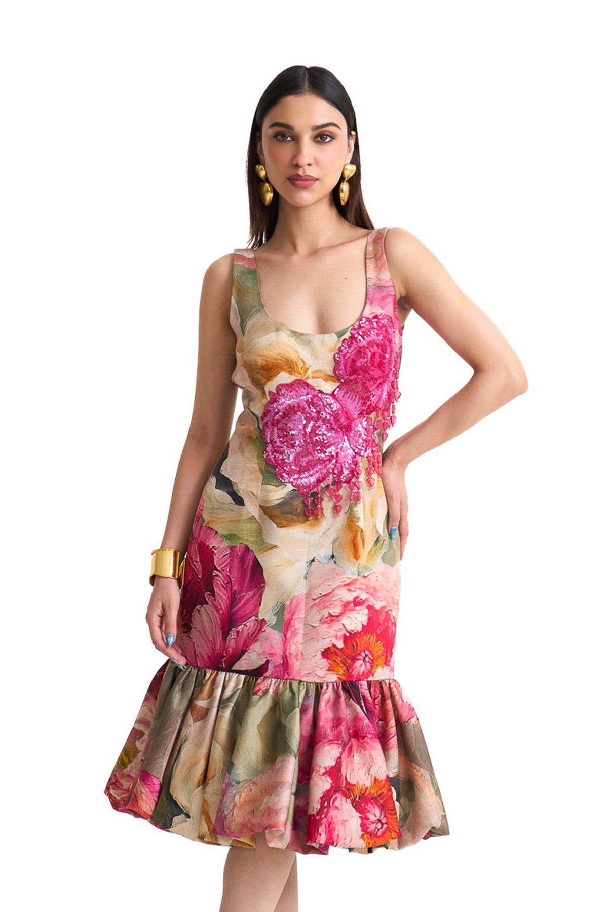 Petal story bodycon dress