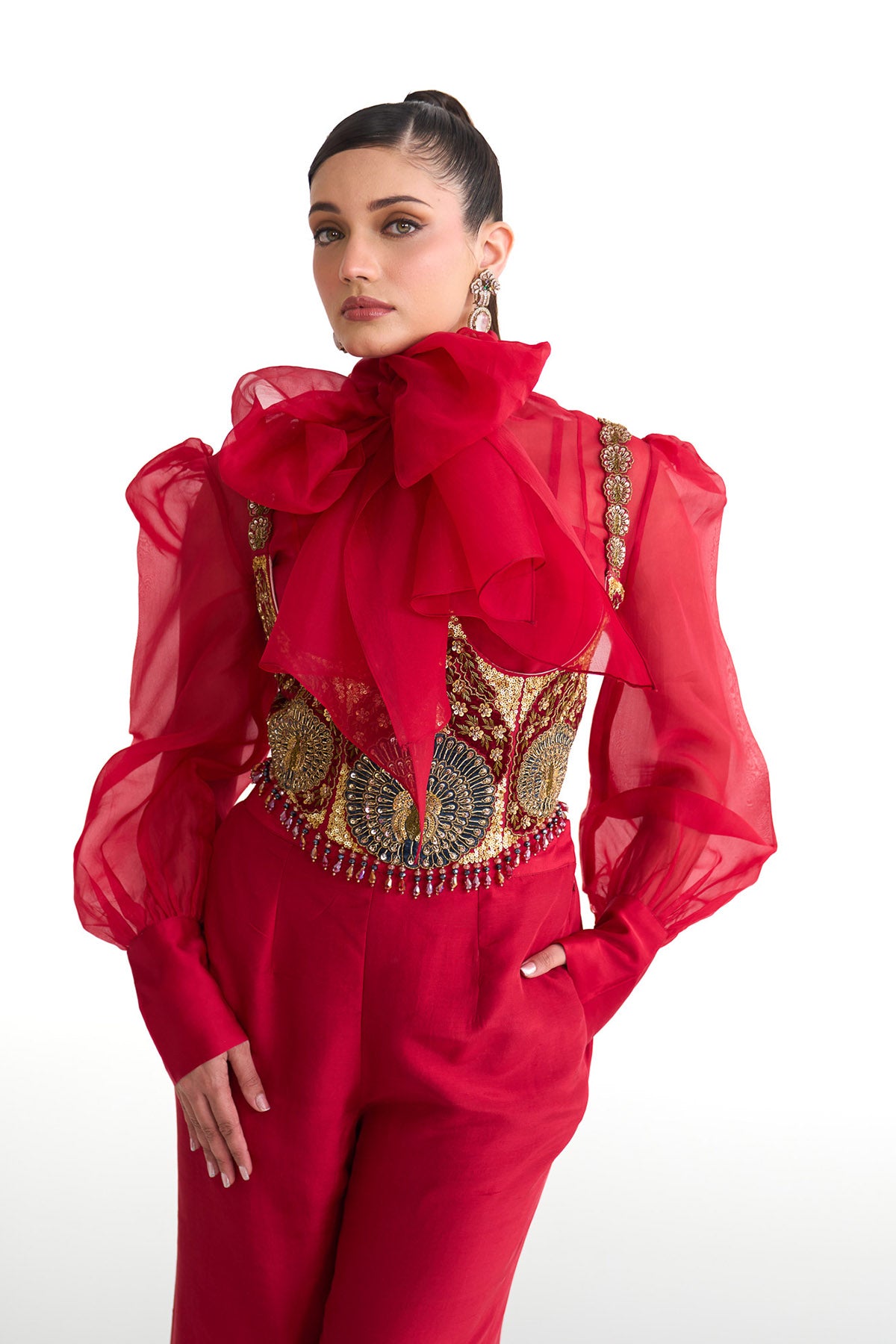 Mor pankh corset belt set