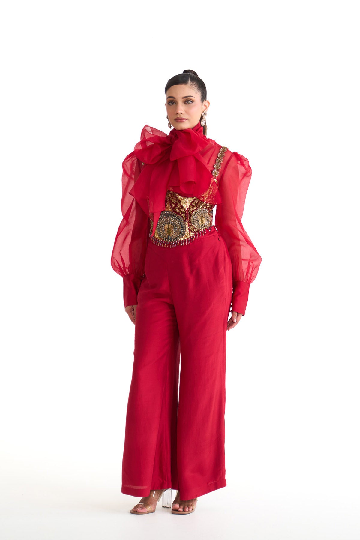 Mor pankh corset belt set