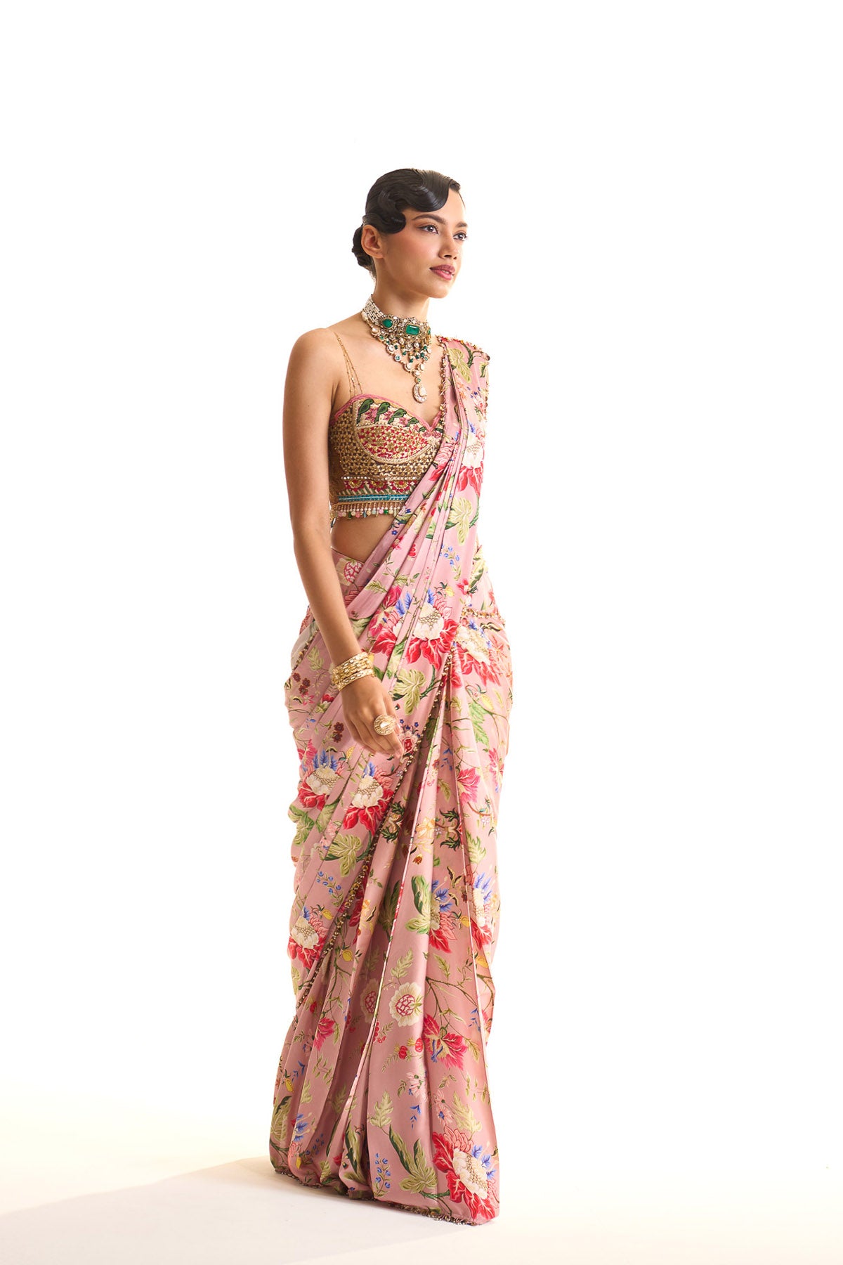 Garden story corset saree