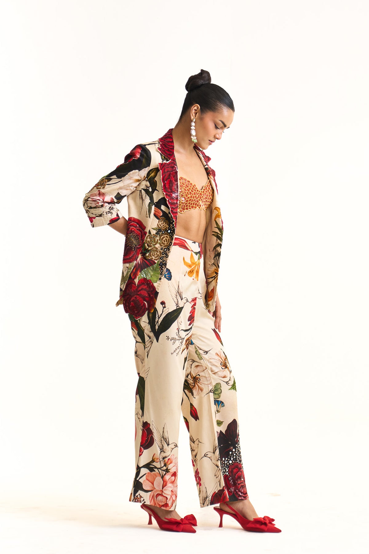 Wild blooms blazer set