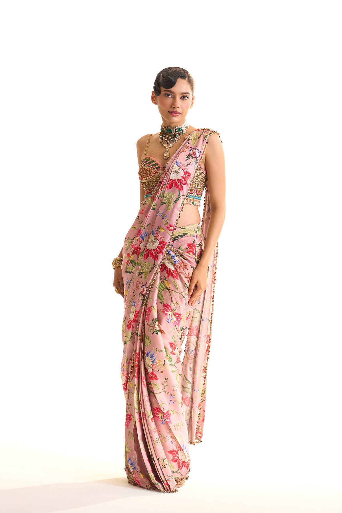 Garden story corset saree