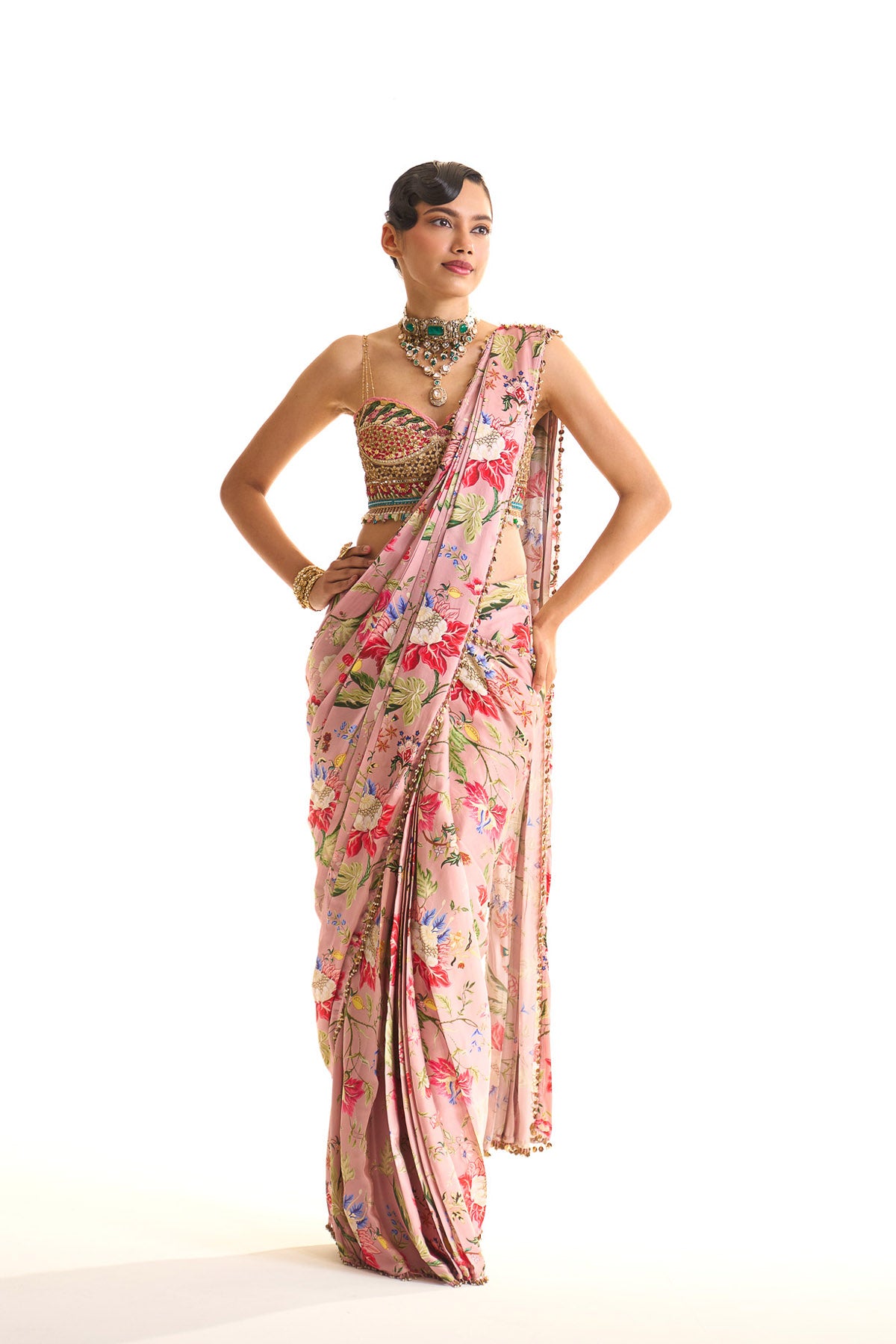 Garden story corset saree