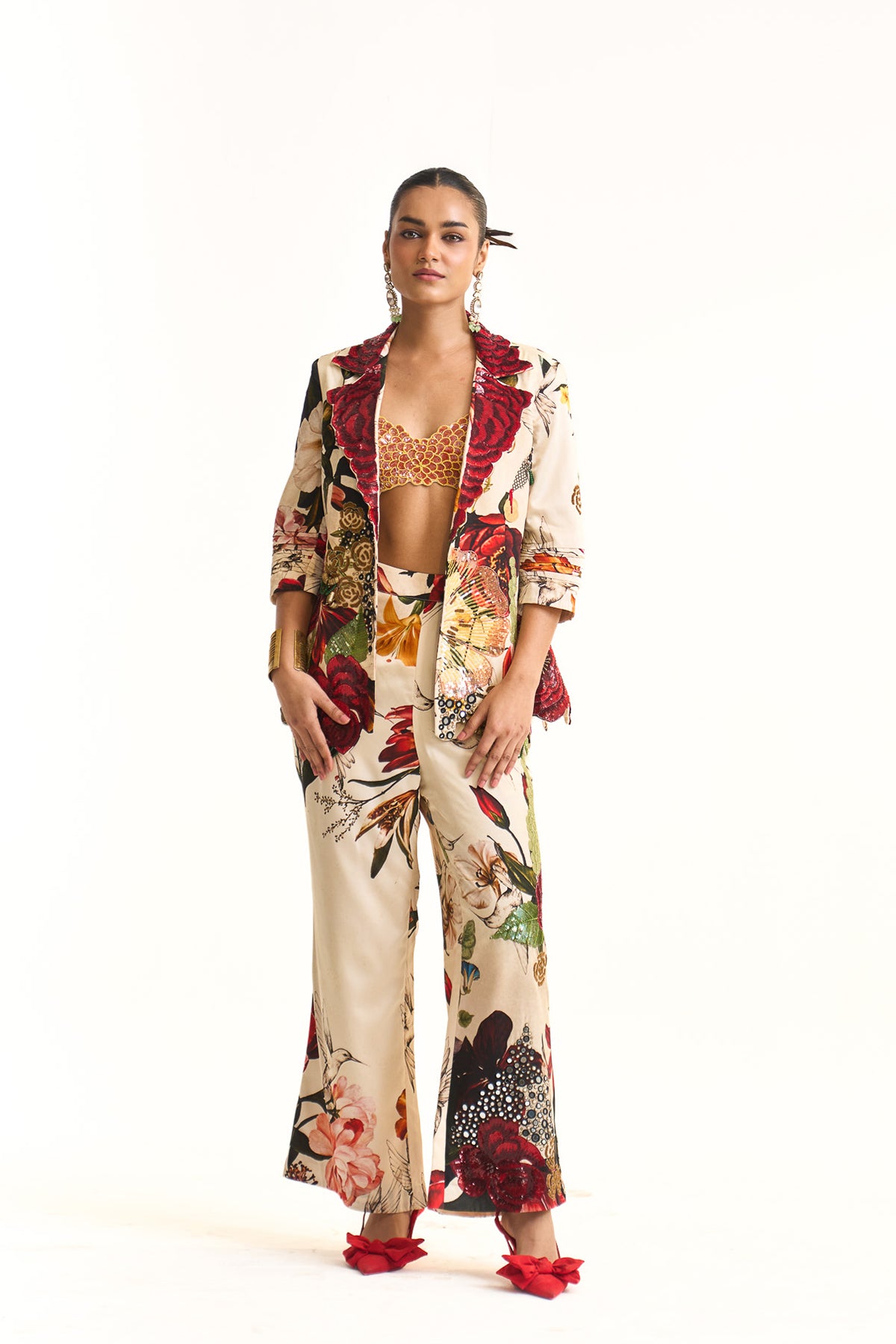 Wild blooms blazer set