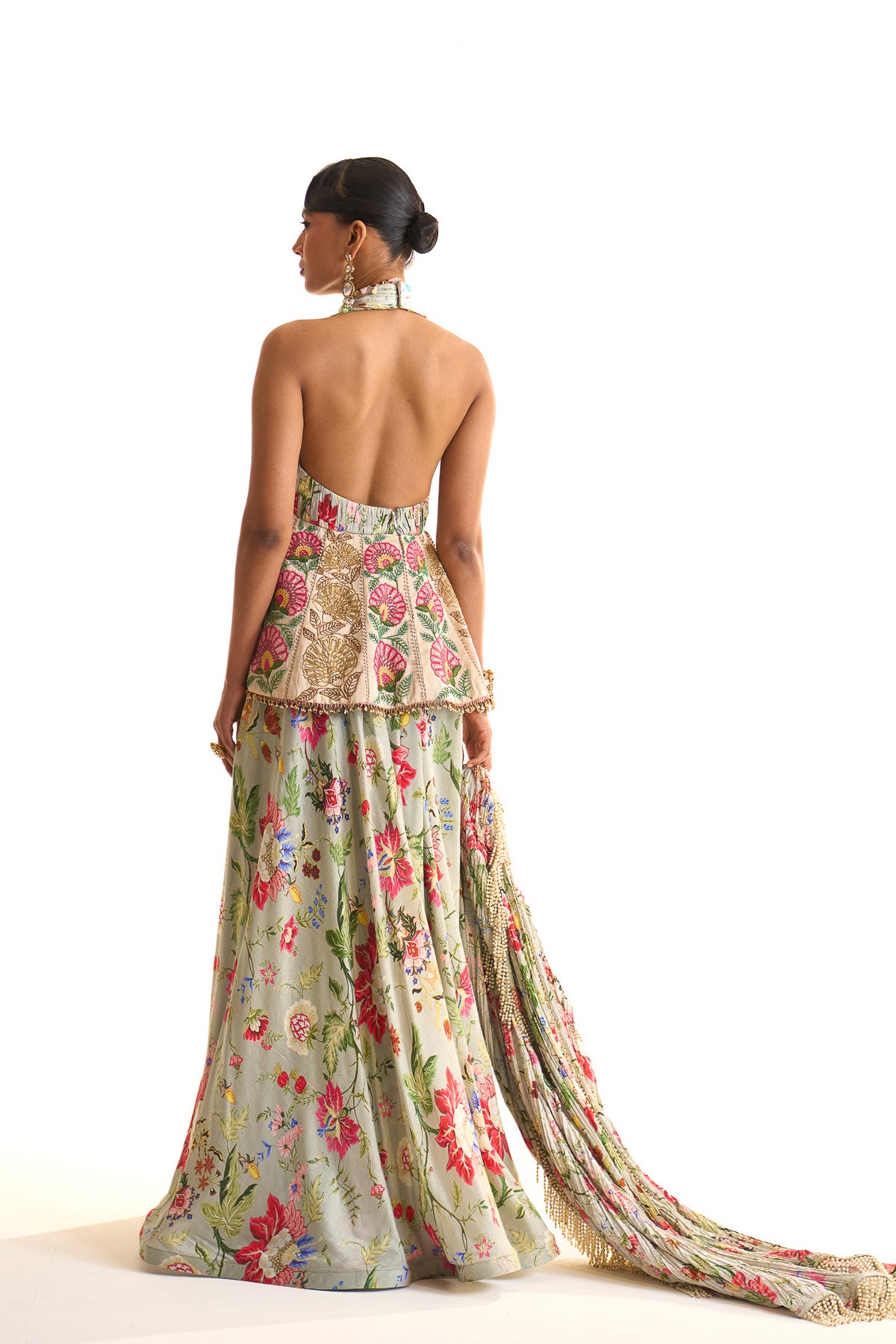 Garden story halter neck peplum set