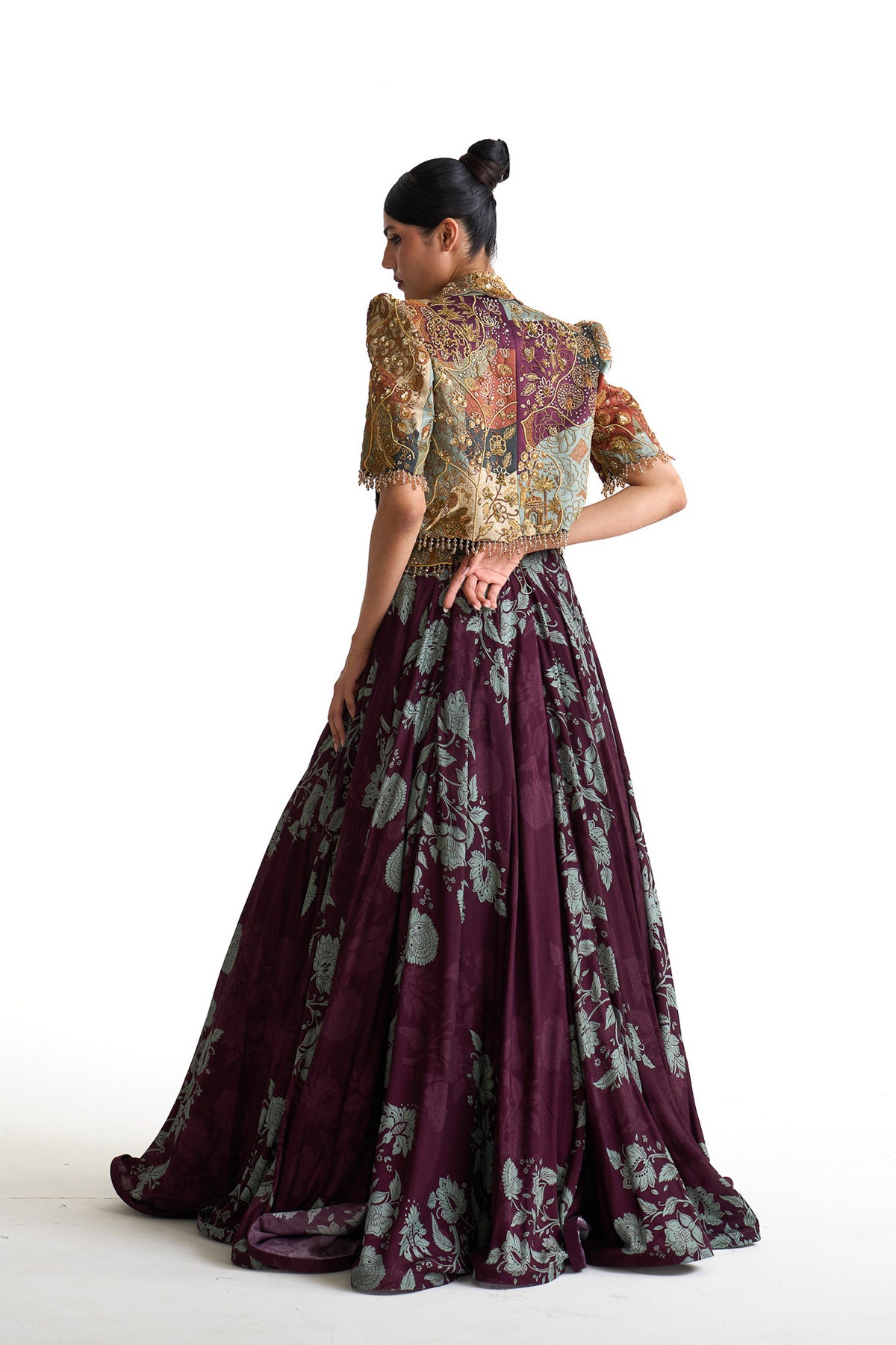Plum garden crop blazer set