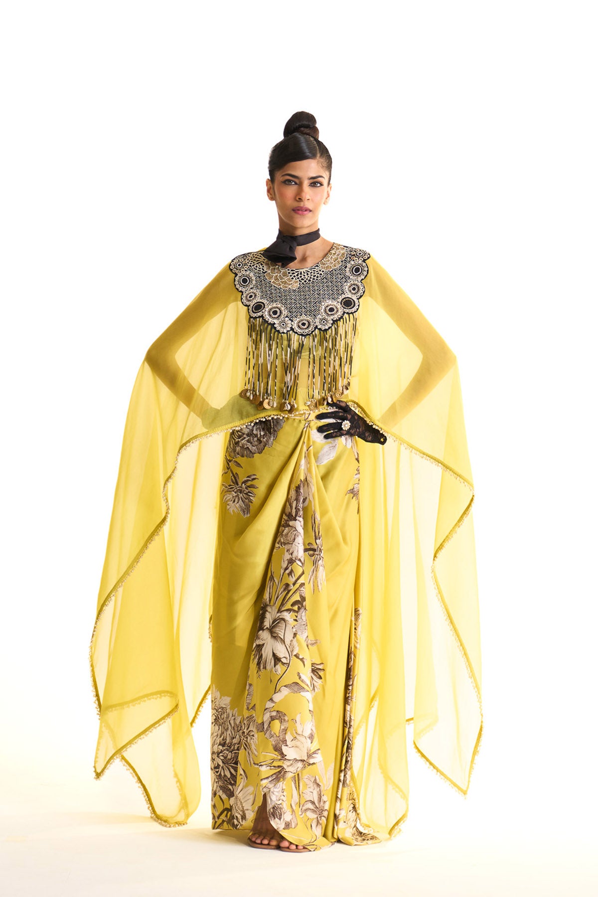 Black iris high & low cape set