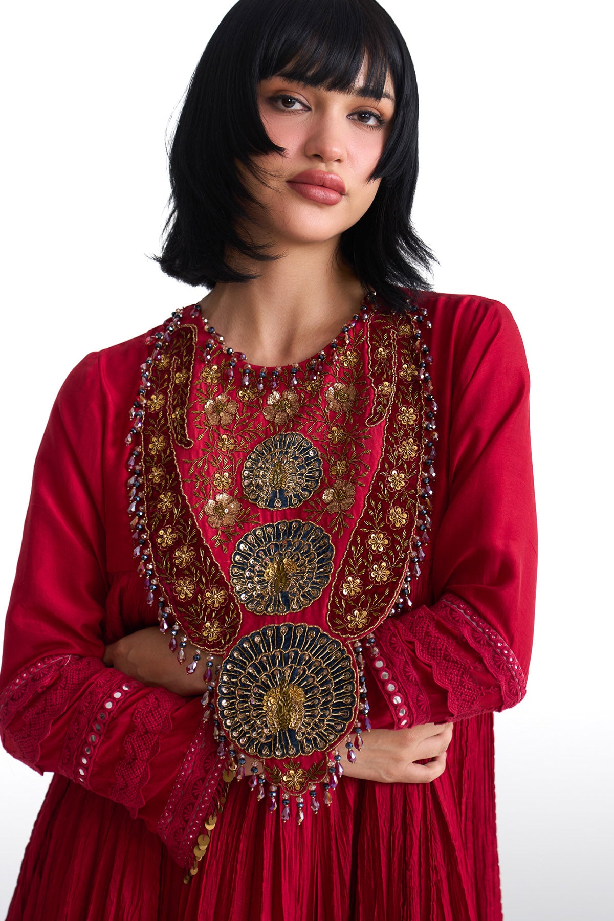 Mor pankh a line yoke anarkali